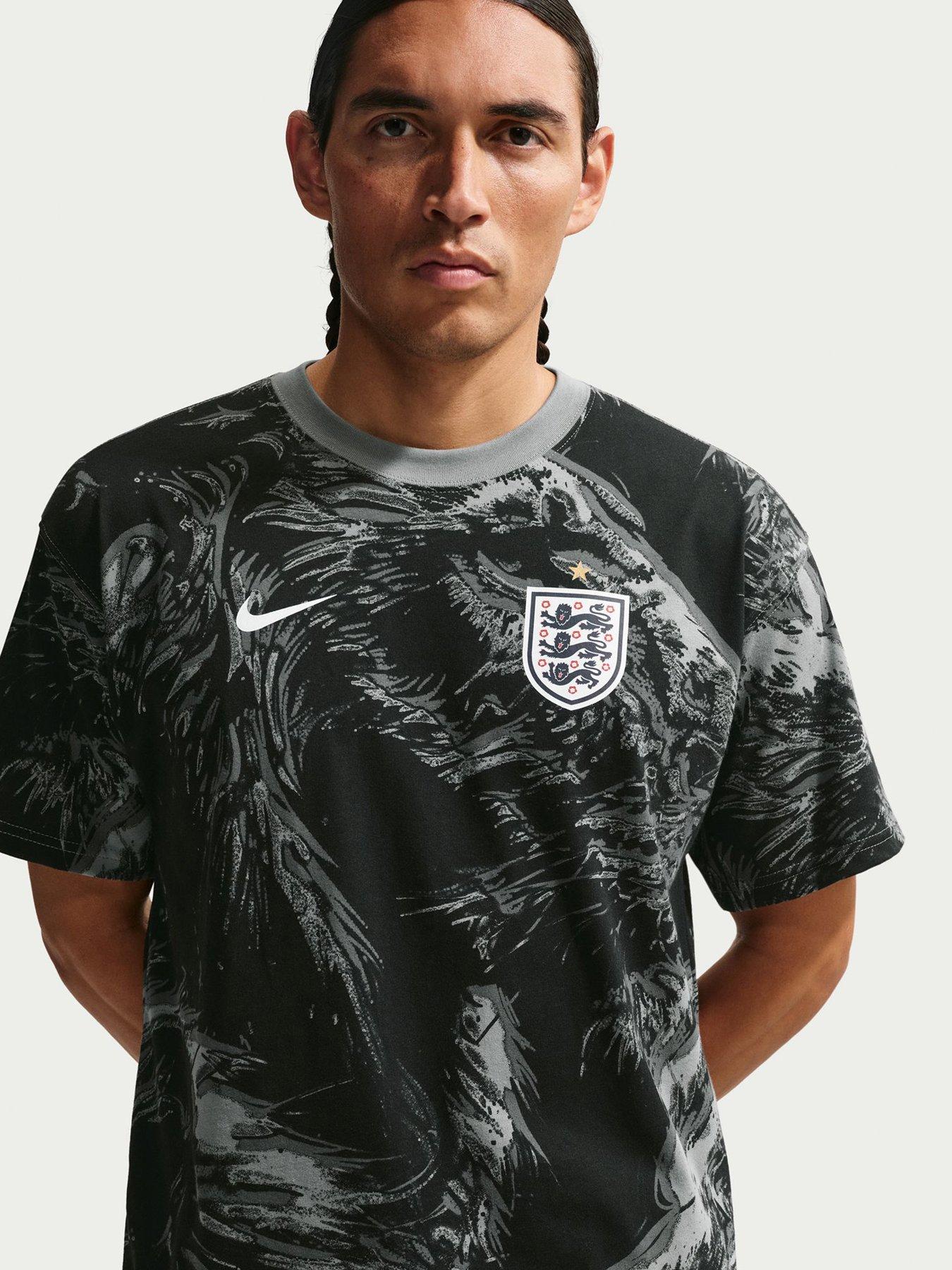 Nike Men's England AOP T-Shirt, Dark Steel Grey, Size S, Men