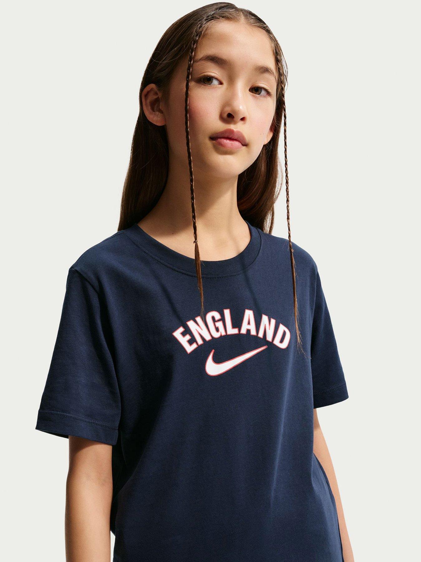 Nike Older Kids England Wordmark T-Shirt - Navy