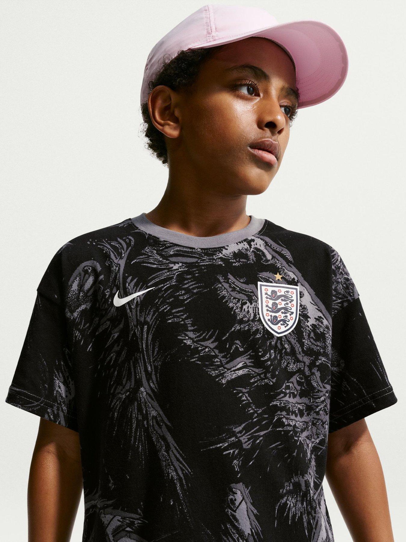 Nike Older Kids England AOP T-Shirt - Grey, Dark Steel Grey, Size Xl