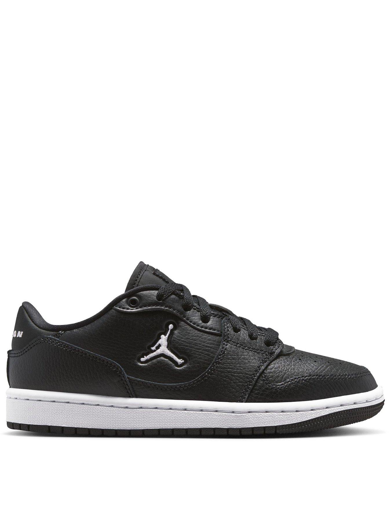 Jordan Nike Big Kids Access Court Low Shoes, Black/White, Size 3 Older