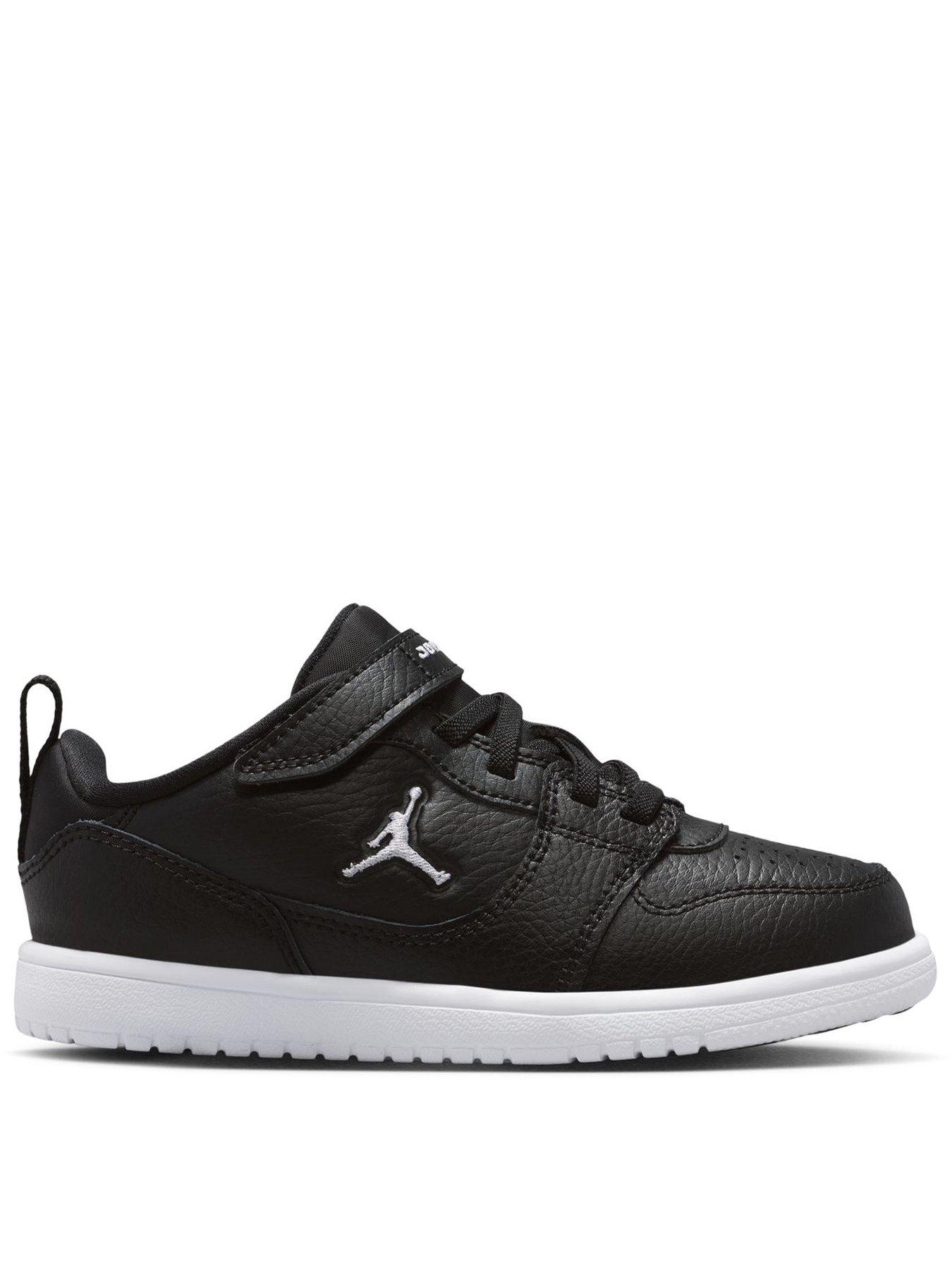 Jordan Nike Little Kids Access Court Low Shoes, Black/White, Size 10 Younger