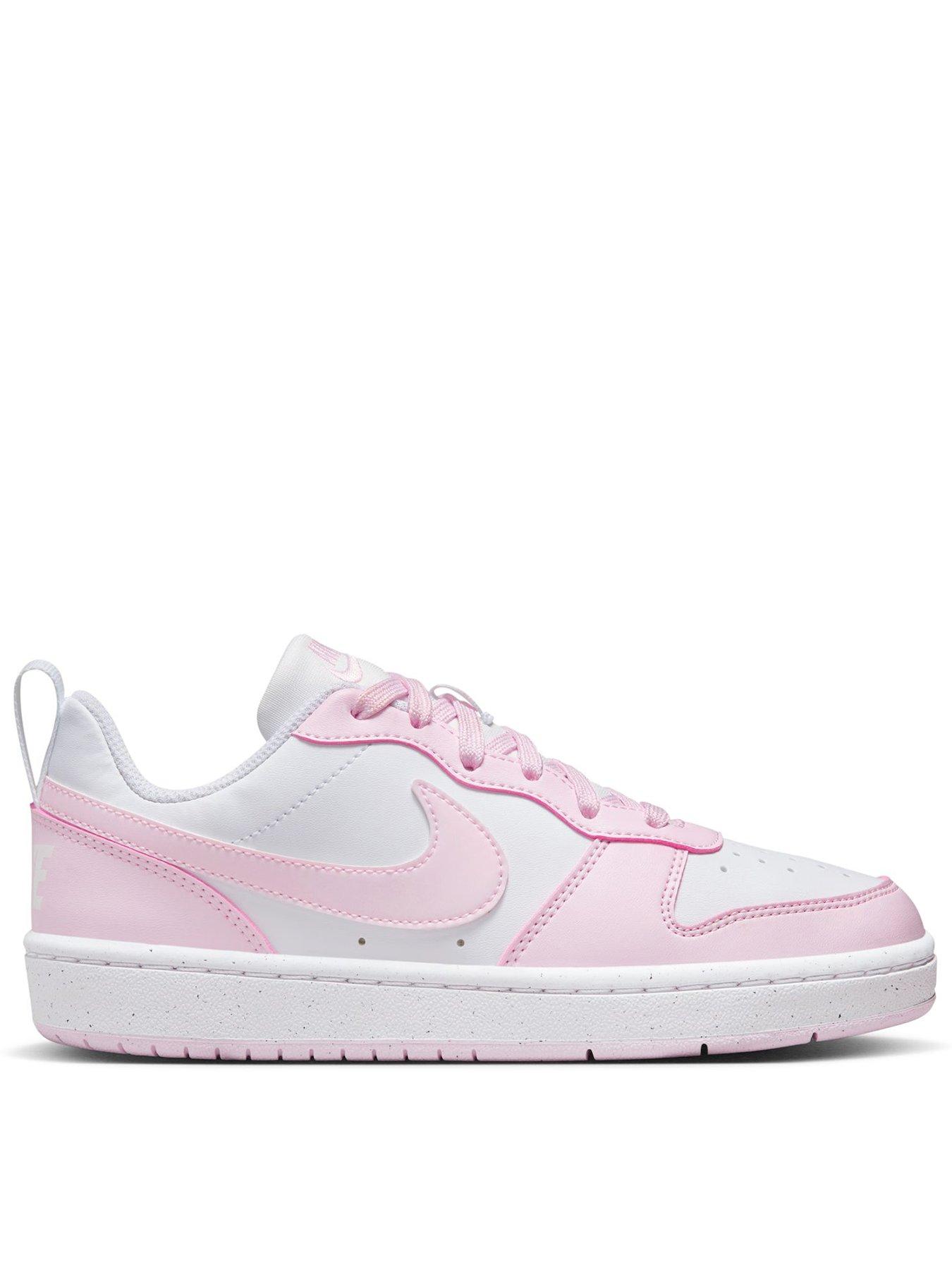 Nike Big Kids' Court Borough Low Recraft Trainers - White/Pink
