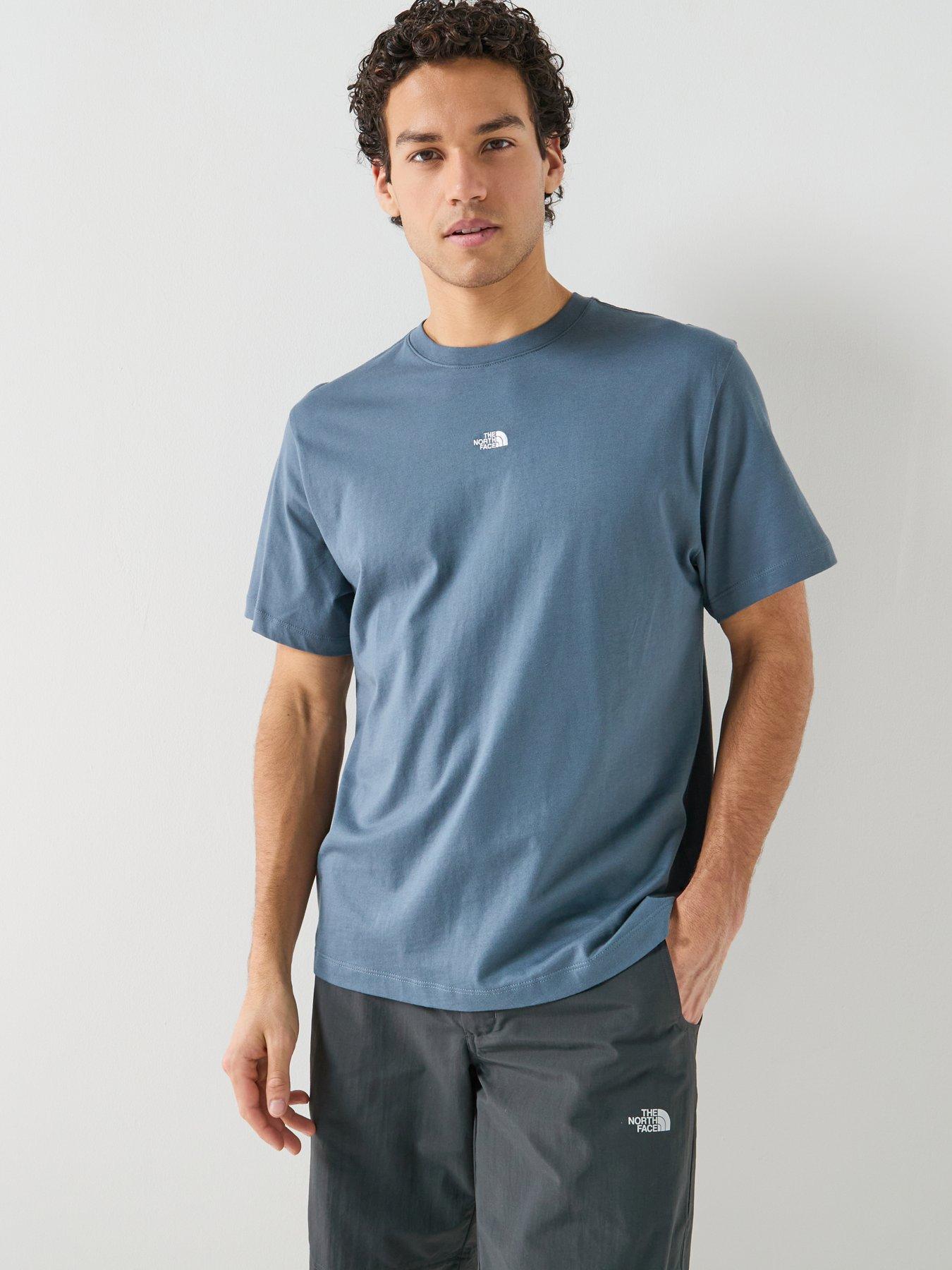 The North Face Mens Essential Centre Logo Relaxed T-Shirt, Blue, Size L, Men