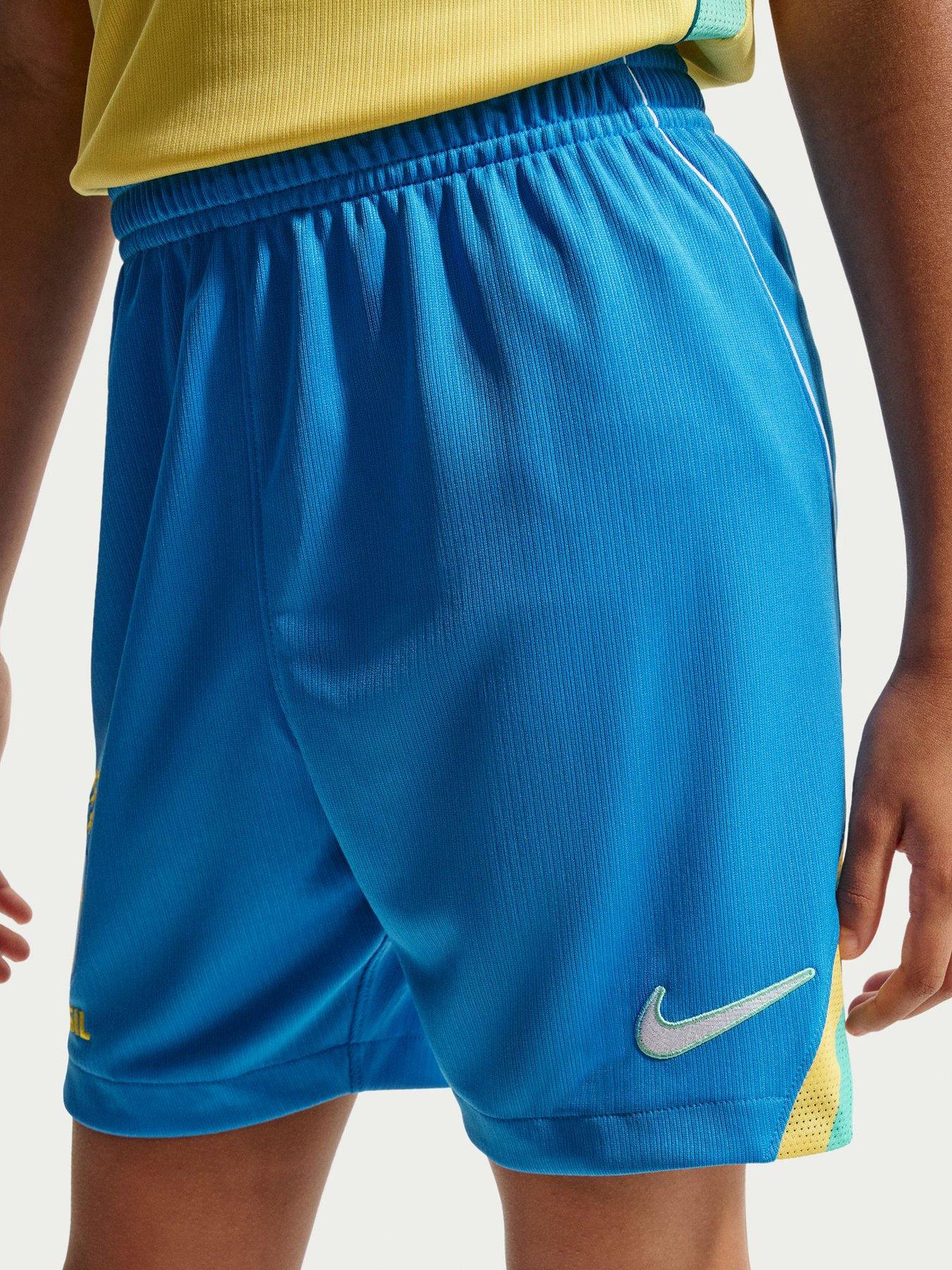 Nike Older Kids Brazil 2026 Dri-FIT Stadium Home Shorts, Lt Photo Blue/Light Menta/Whit, Size L