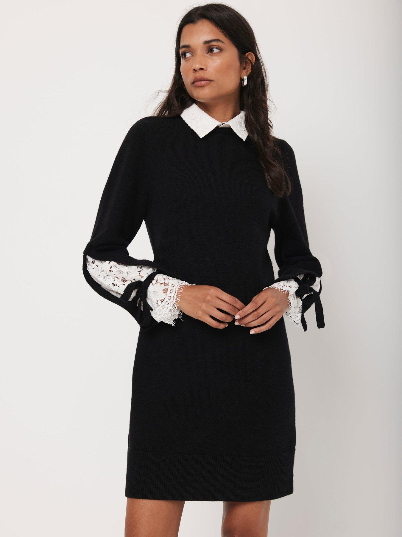 twist cut out long sleeve mini dress in midnight black COPERNI main image 1