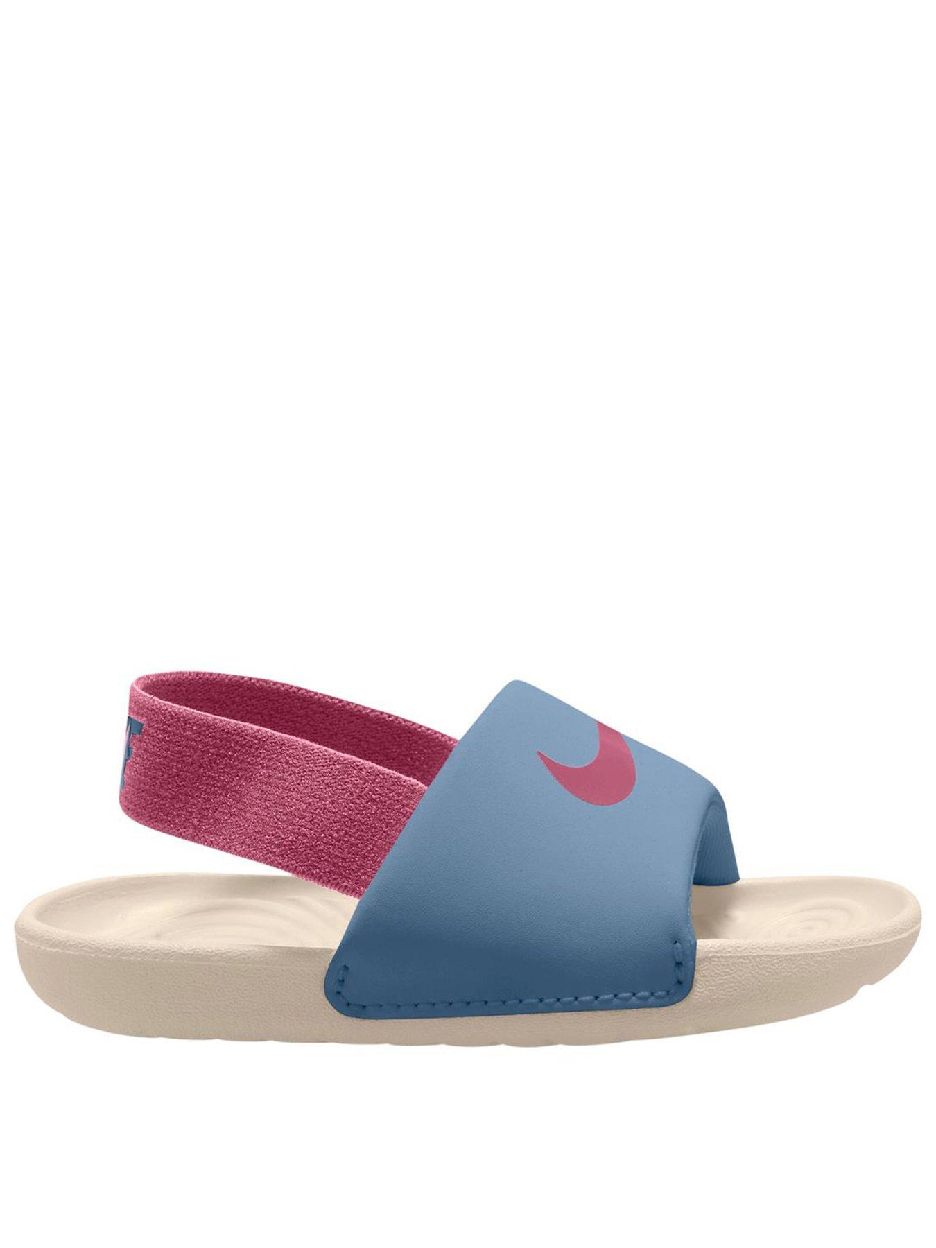 Nike Baby/Toddler Kawa Slides, Work Blue/Peony-Chalk, Size 4.5 Younger