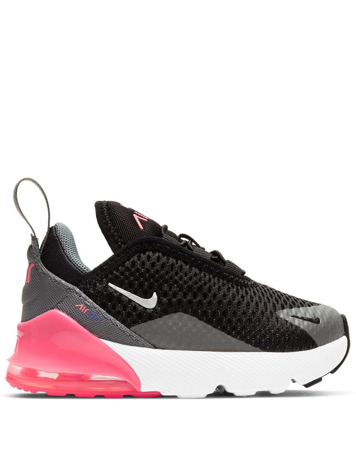 Nike Baby/Toddler Nike Air Max 270 Trainers, Black/Metallic Silver-Smoke Gr, Size 6.5 Younger