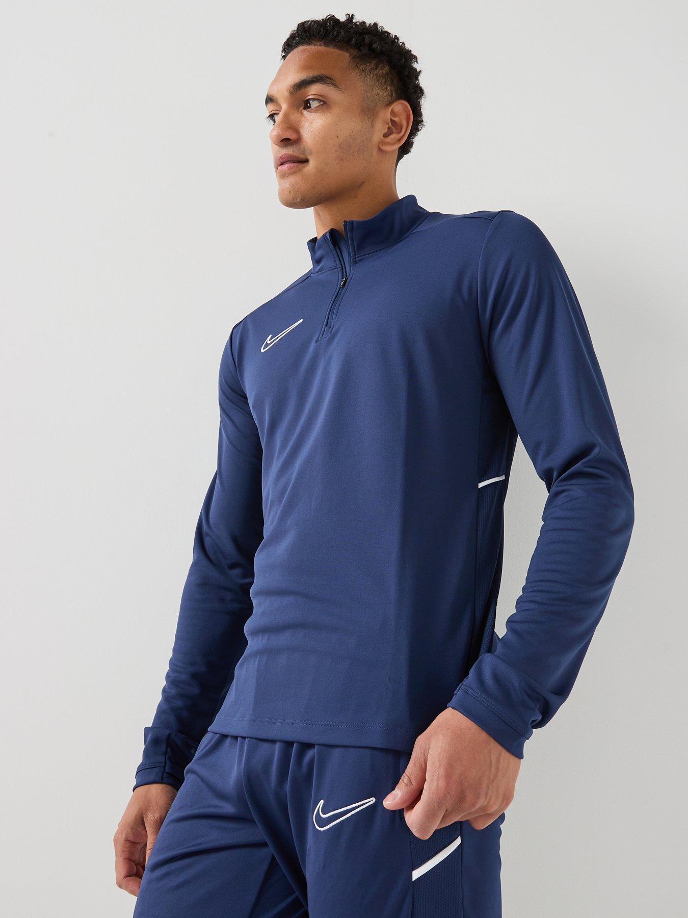 Nike Mens Academy 25 Drill Top, Midnight Navy/Midnight Navy/Wh, Size S, Men