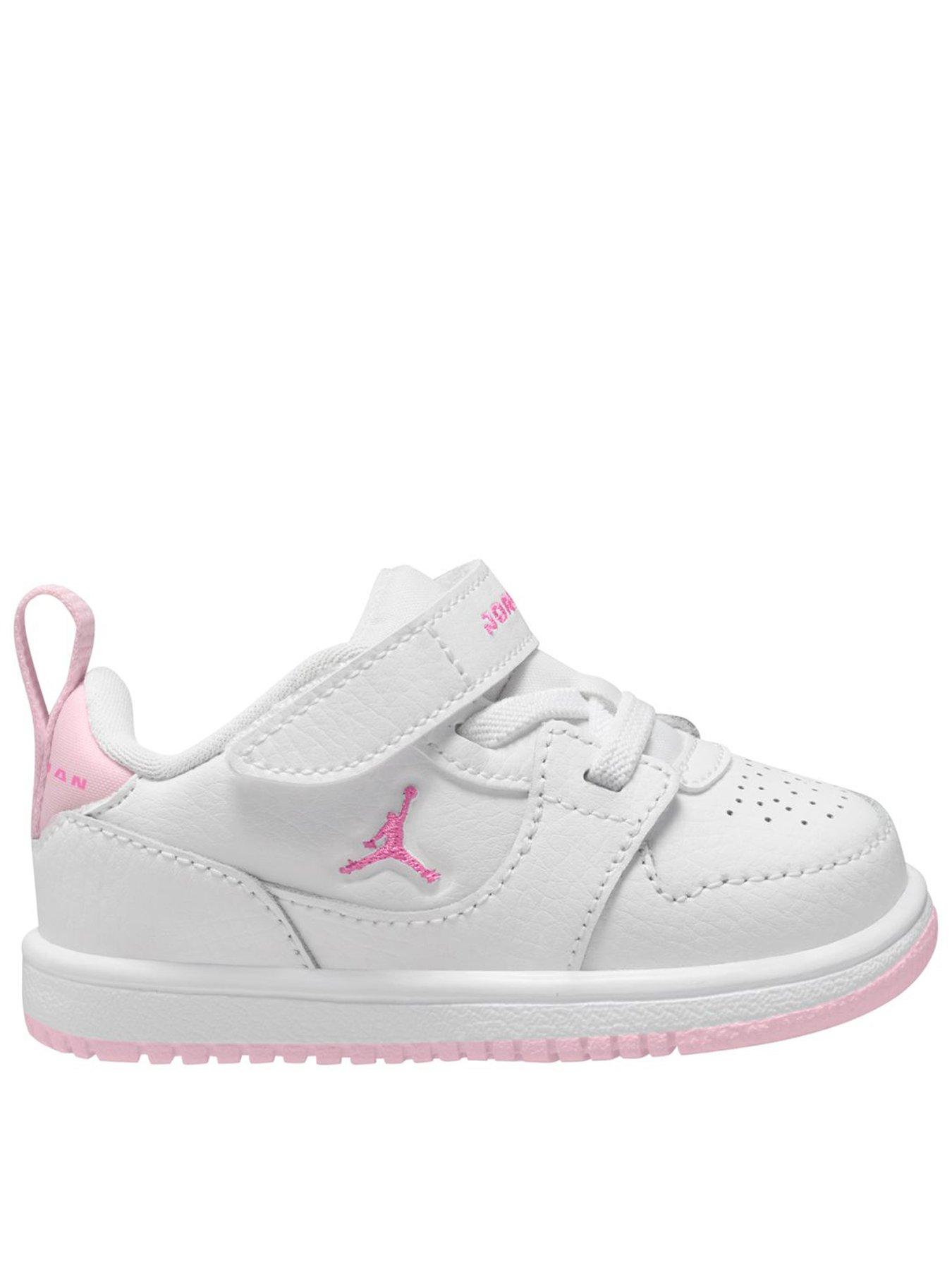 Jordan Nike Baby/Toddler Access Court Low Shoes, White/China Rose-Pink Foam, Size 4.5 Younger