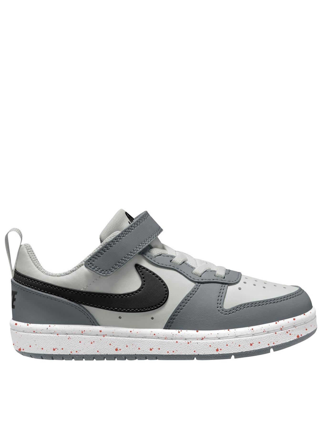 Nike Little Kids Court Borough Low Recraft Shoes - Grey/Black