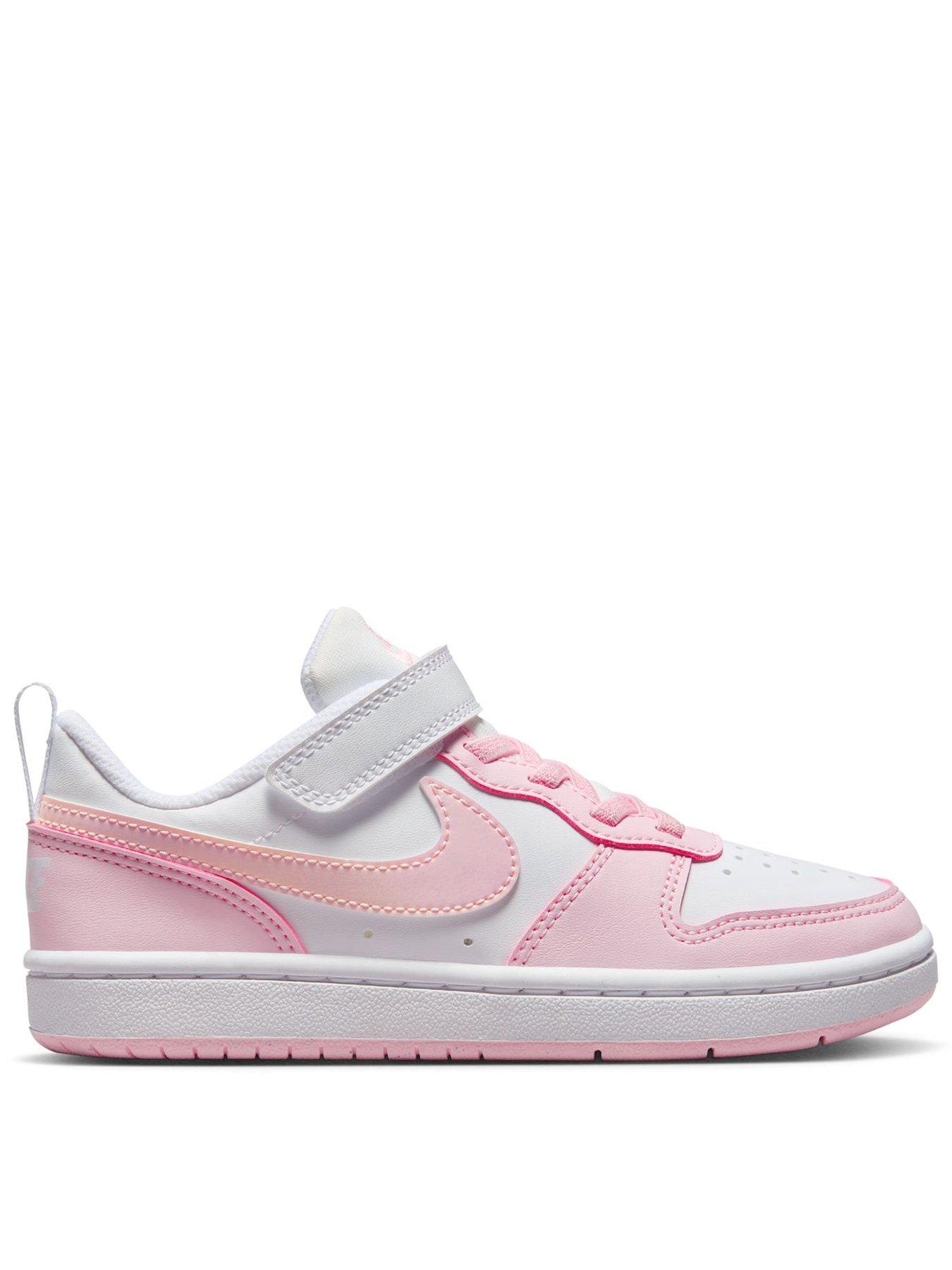 Image 1 of 8 of Nike Little Kids' Court Borough Low Recraft Trainers - White/Pink