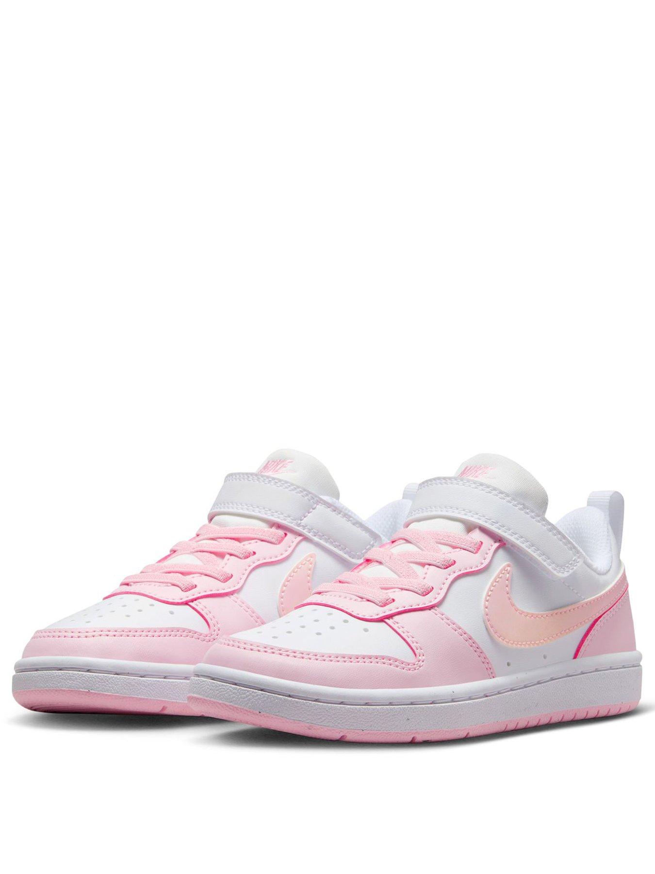 Image 2 of 8 of Nike Little Kids' Court Borough Low Recraft Trainers - White/Pink