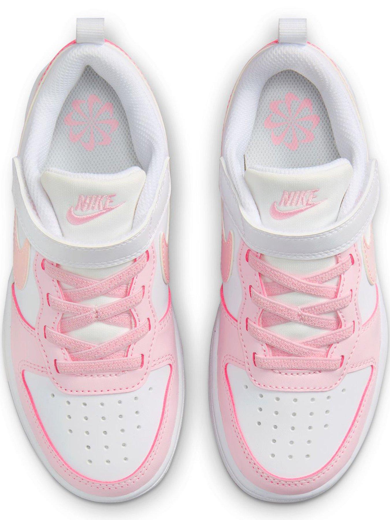 Image 4 of 8 of Nike Little Kids' Court Borough Low Recraft Trainers - White/Pink