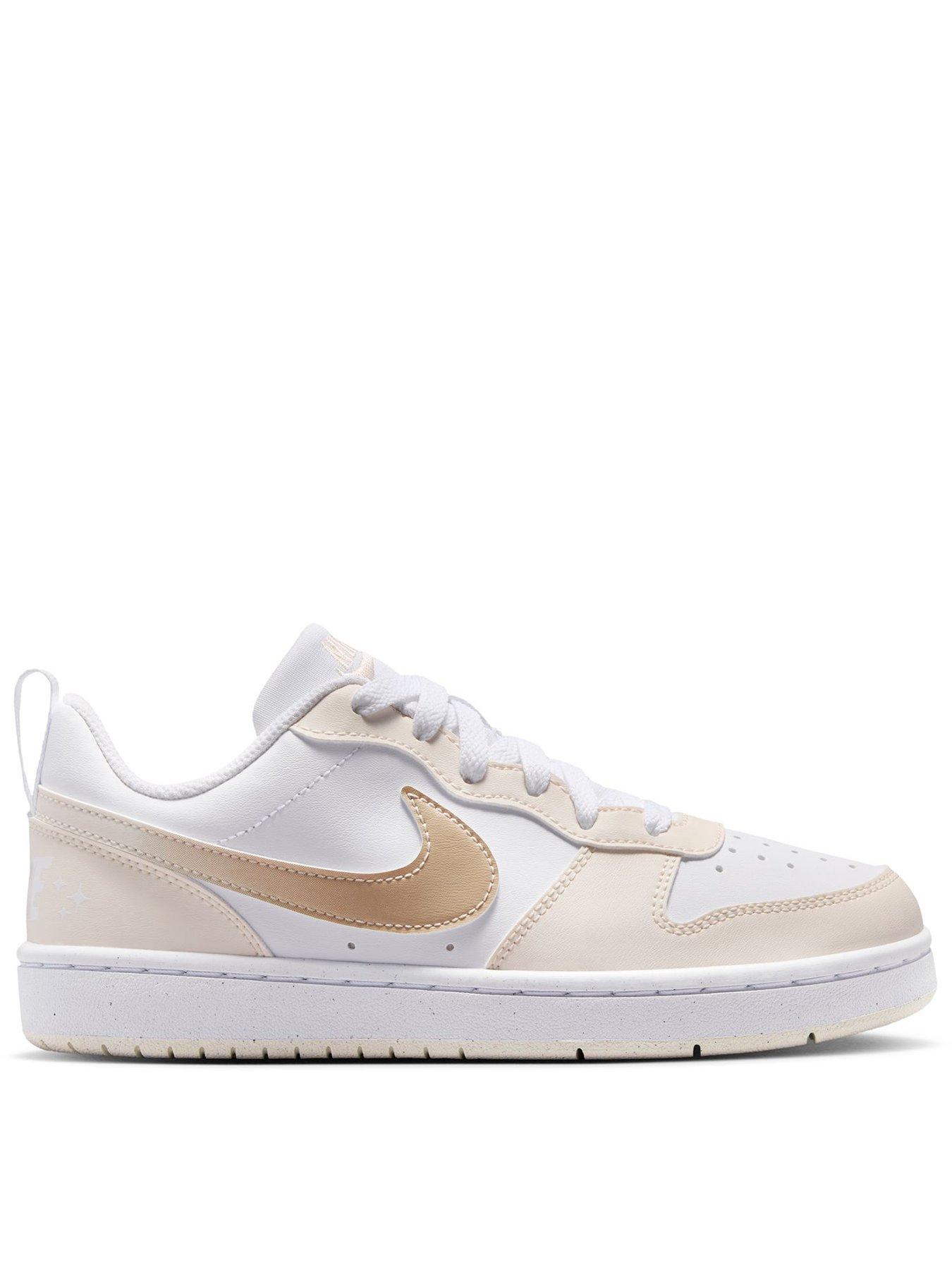 Nike Big Kids Court Borough Low BBall Trainers - White