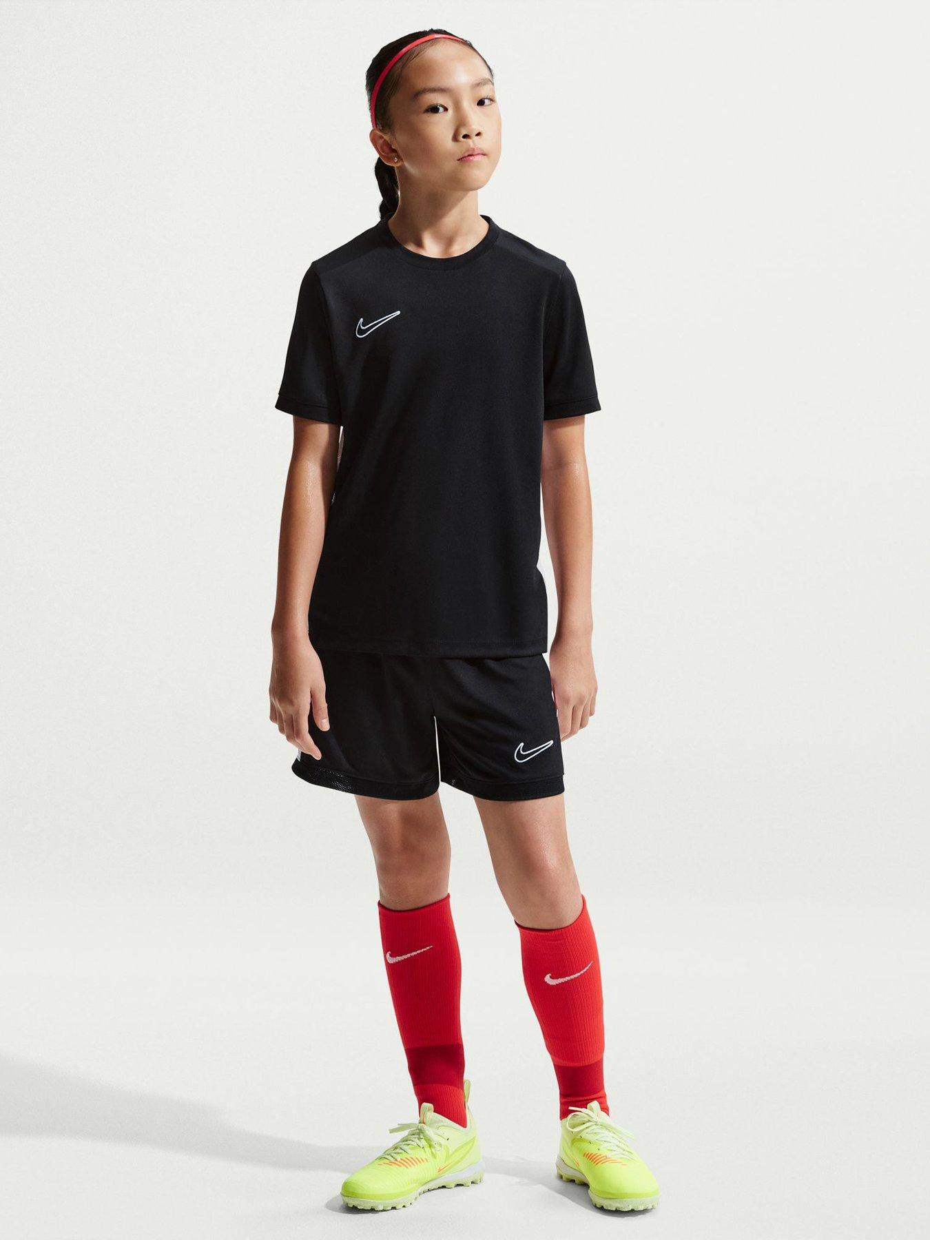 Nike Junior Girls Dri-FIT Academy 25 T-Shirt, Black/White/Black/White, Size Xs