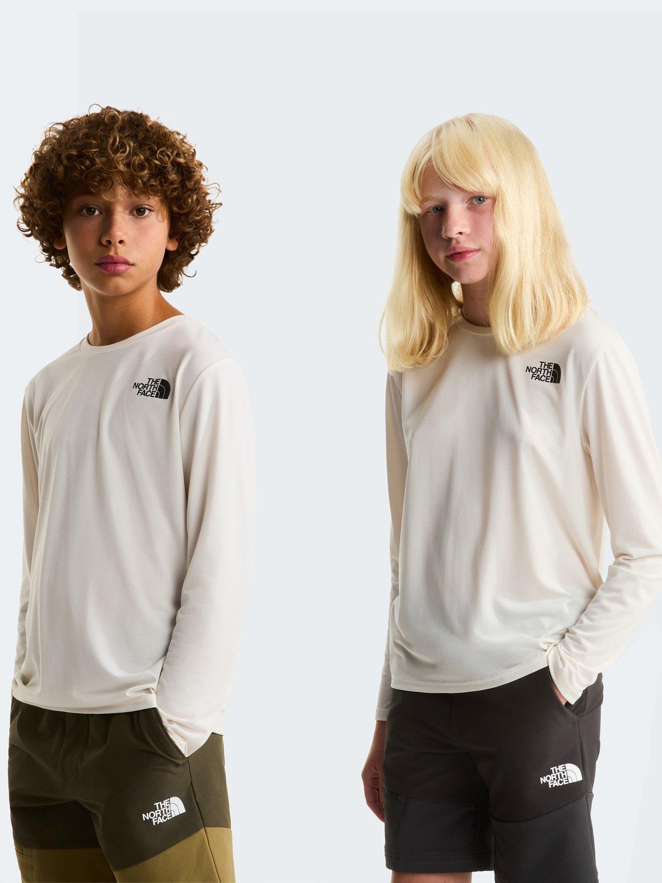 Image 4 of 5 of The North Face Junior Boys 24/7 Long Sleeve T-Shirt - White