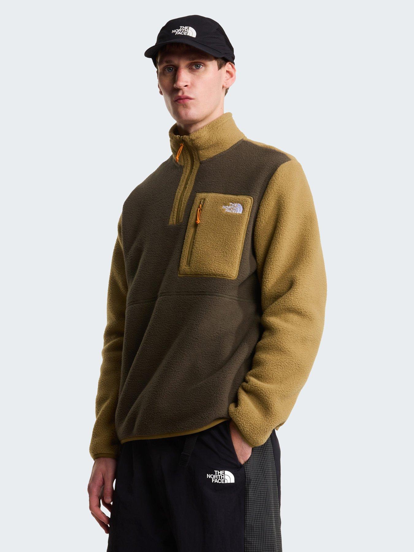 The North Face Mens Yumiori 1/4 Zip Fleece - New Taupe Green/Cedar/Dust Orange