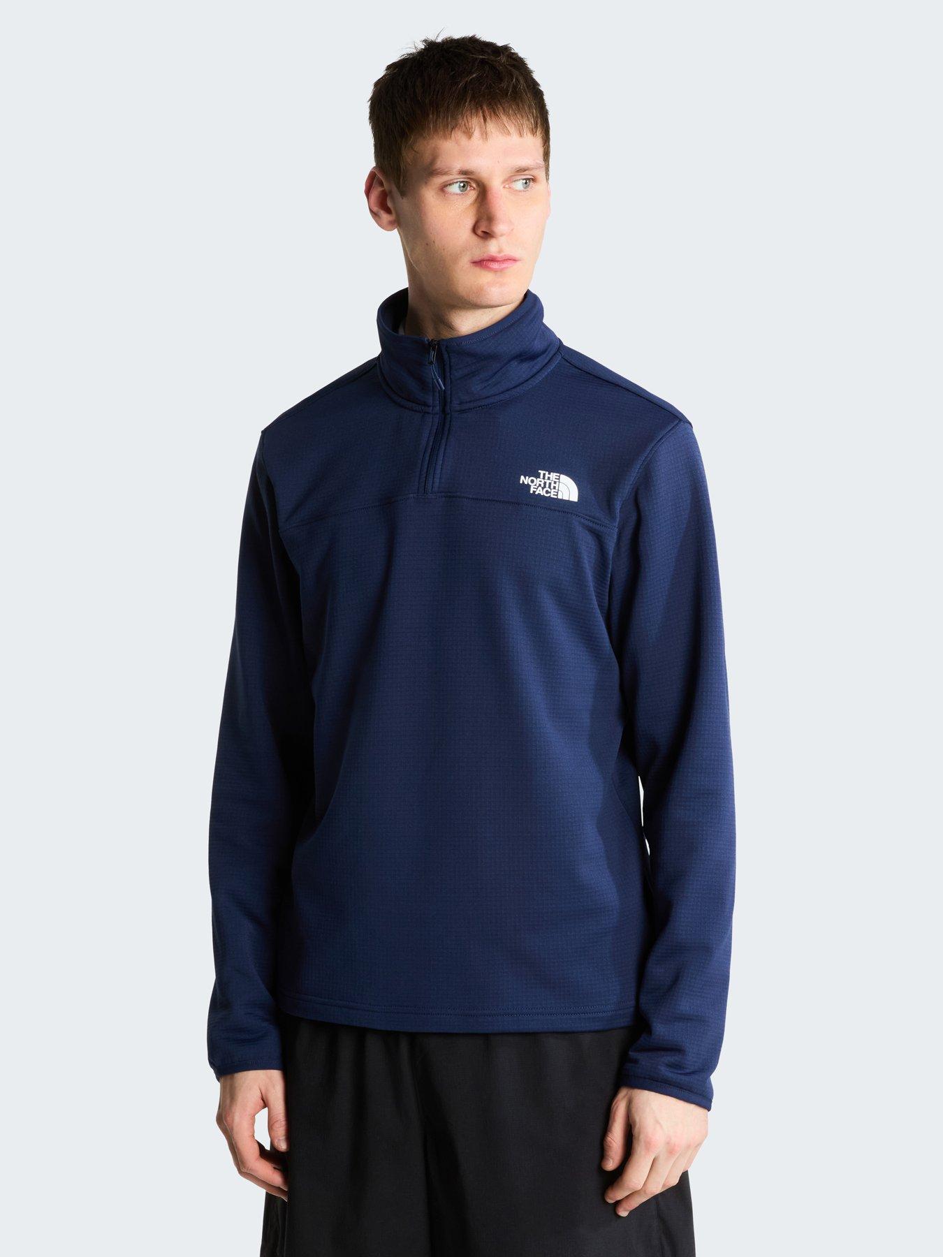 Image 1 of 3 of The North Face Mens Cedar Trail Grid 1/4 Zip Fleece - Navy