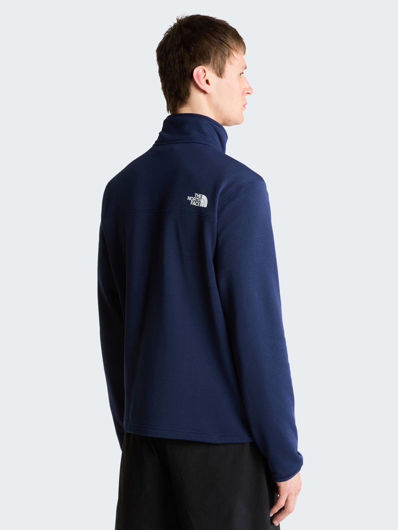 Image 2 of 3 of The North Face Mens Cedar Trail Grid 1/4 Zip Fleece - Navy