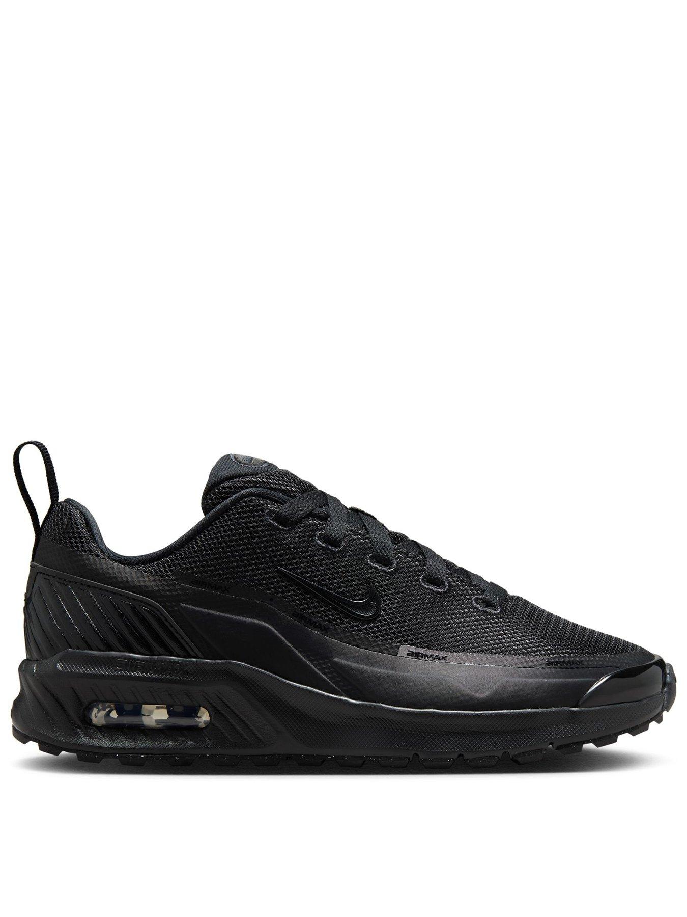Nike Big Kids' Air Max Bia Trainers, Black/Black-White, Size 5.5 Older