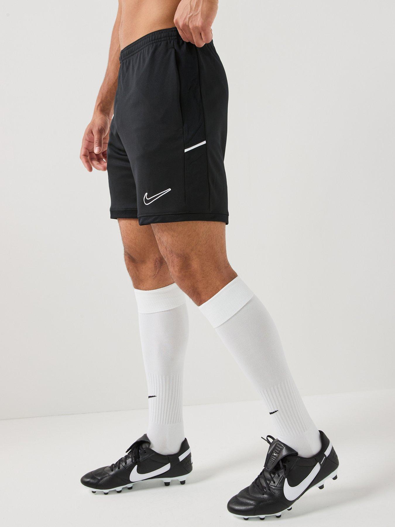 Nike Mens Academy 25 Soccer Shorts, Black/Black/White, Size S, Men