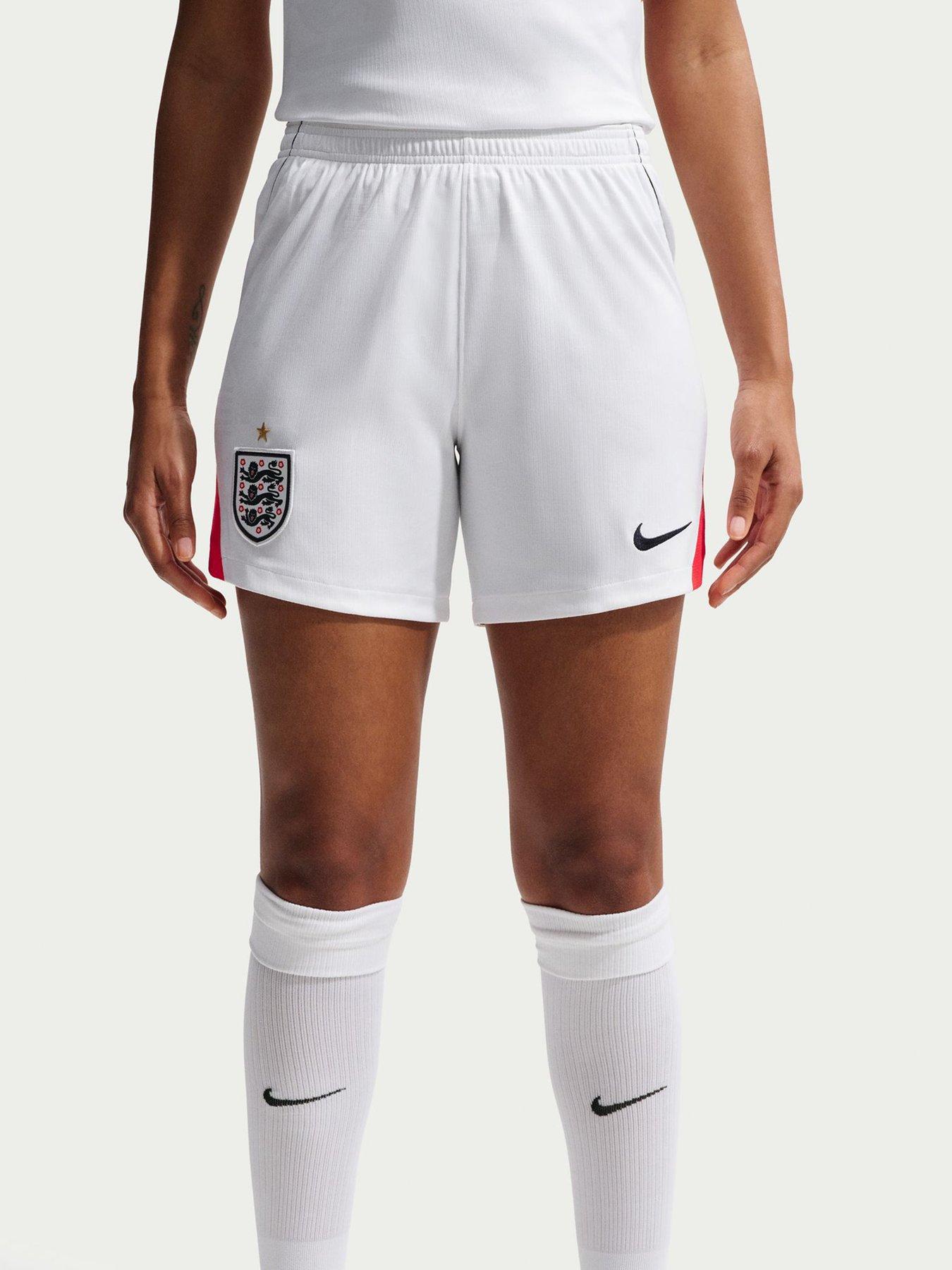 Nike Women's England 2026 Dri-FIT Stadium Home Shorts, White/Speed Red/Obsidian/Obsid, Size L, Women