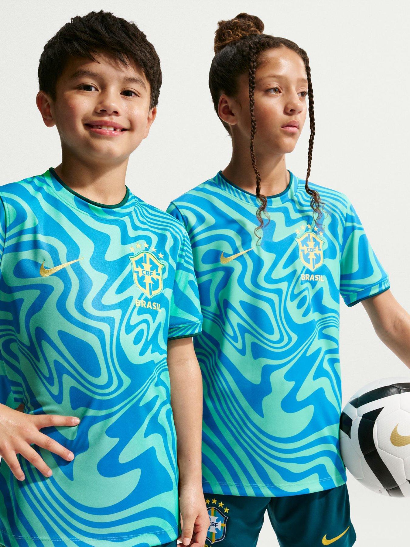 Nike Older Kids Brazil 2026 Pre-Match Shirt, Light Menta/Lt Photo Blue/Cana, Size Xl