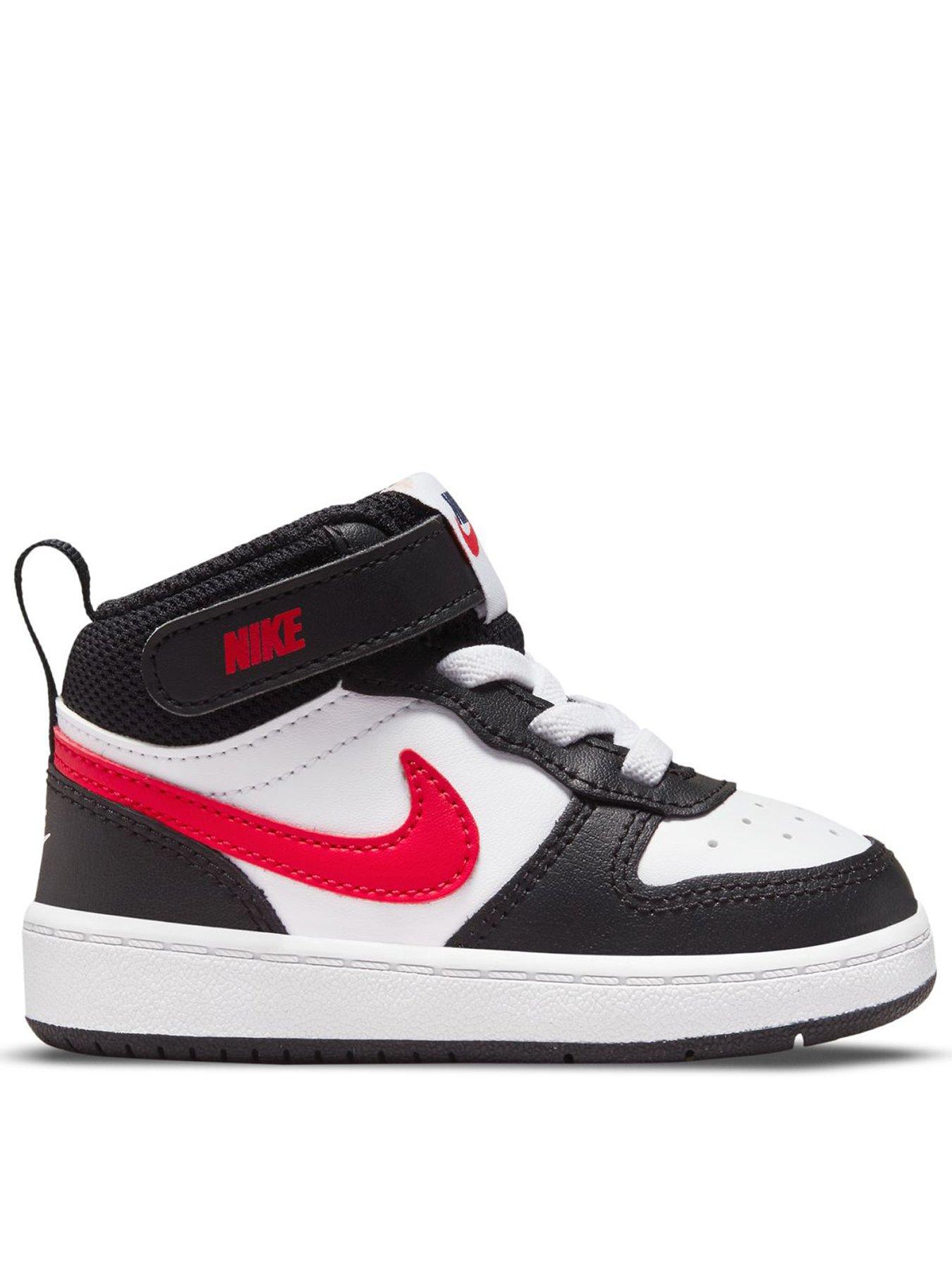 Nike Toddler Court Borough Mid 2 Trainers, White/University Red-White-Bla, Size 8.5 Younger