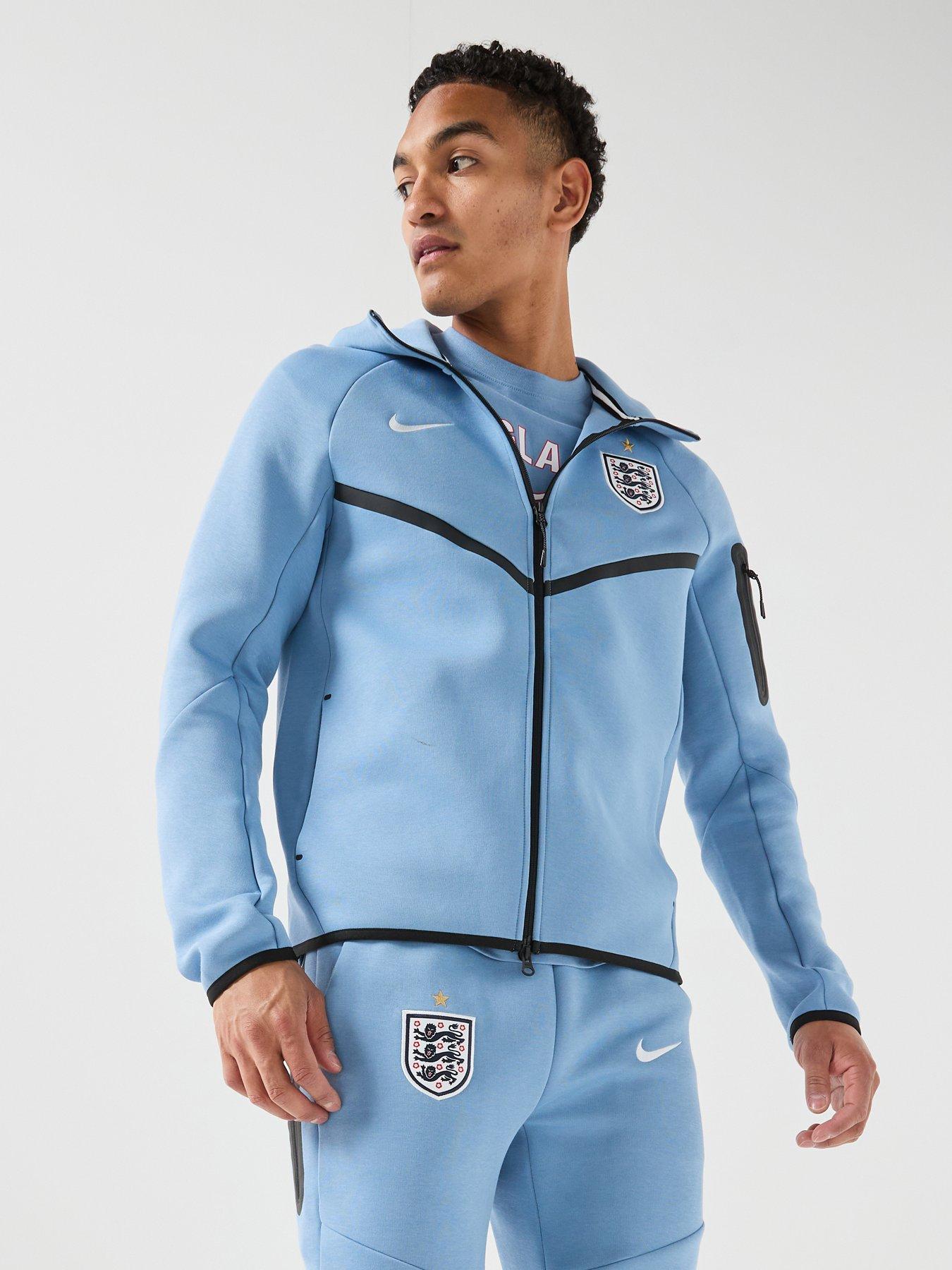 Image 1 of 5 of Nike Men&rsquo;s England Tech Fleece Windrunner Full Zip Hoodie &ndash; Blue