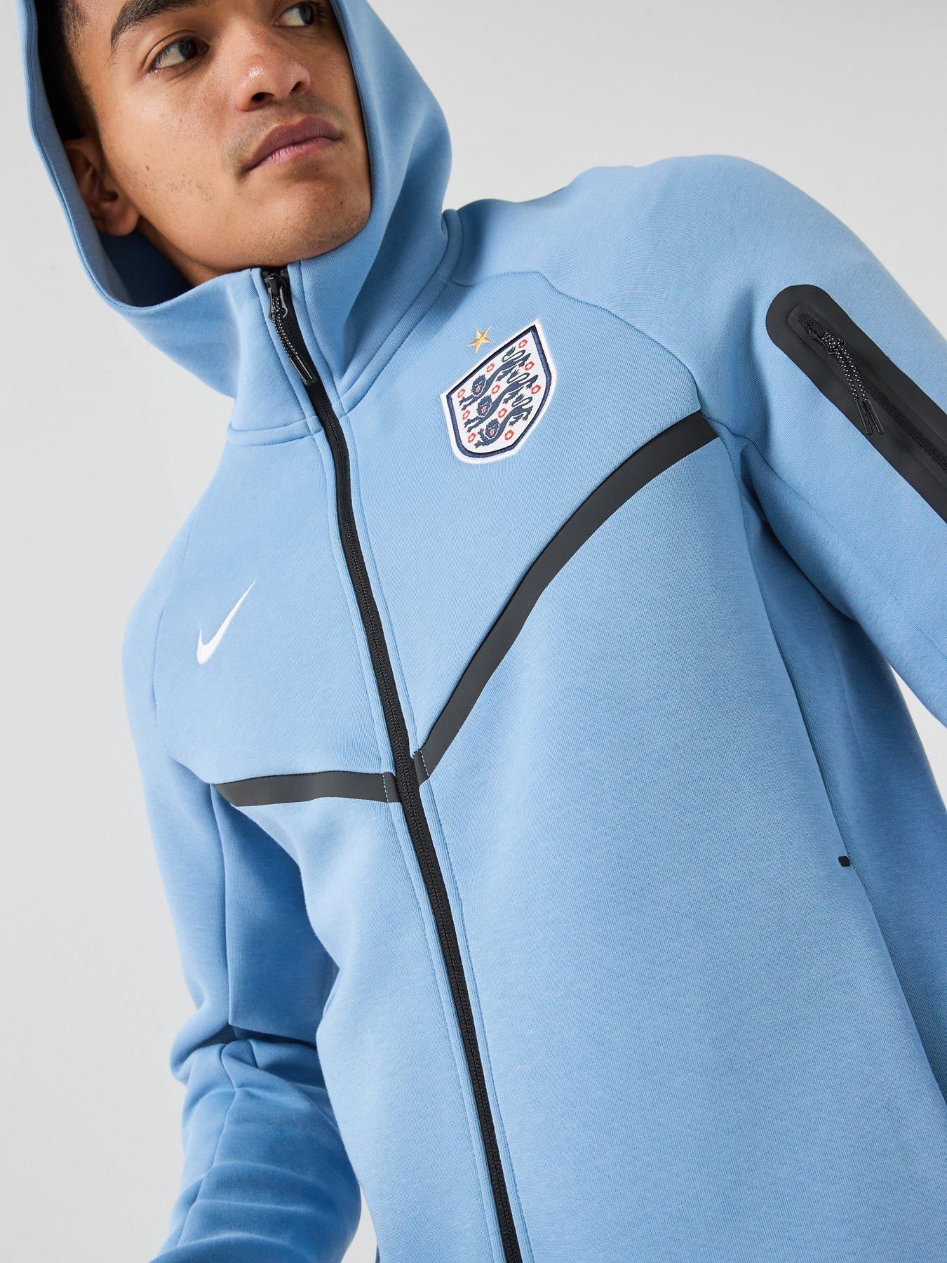 Image 4 of 5 of Nike Men&rsquo;s England Tech Fleece Windrunner Full Zip Hoodie &ndash; Blue