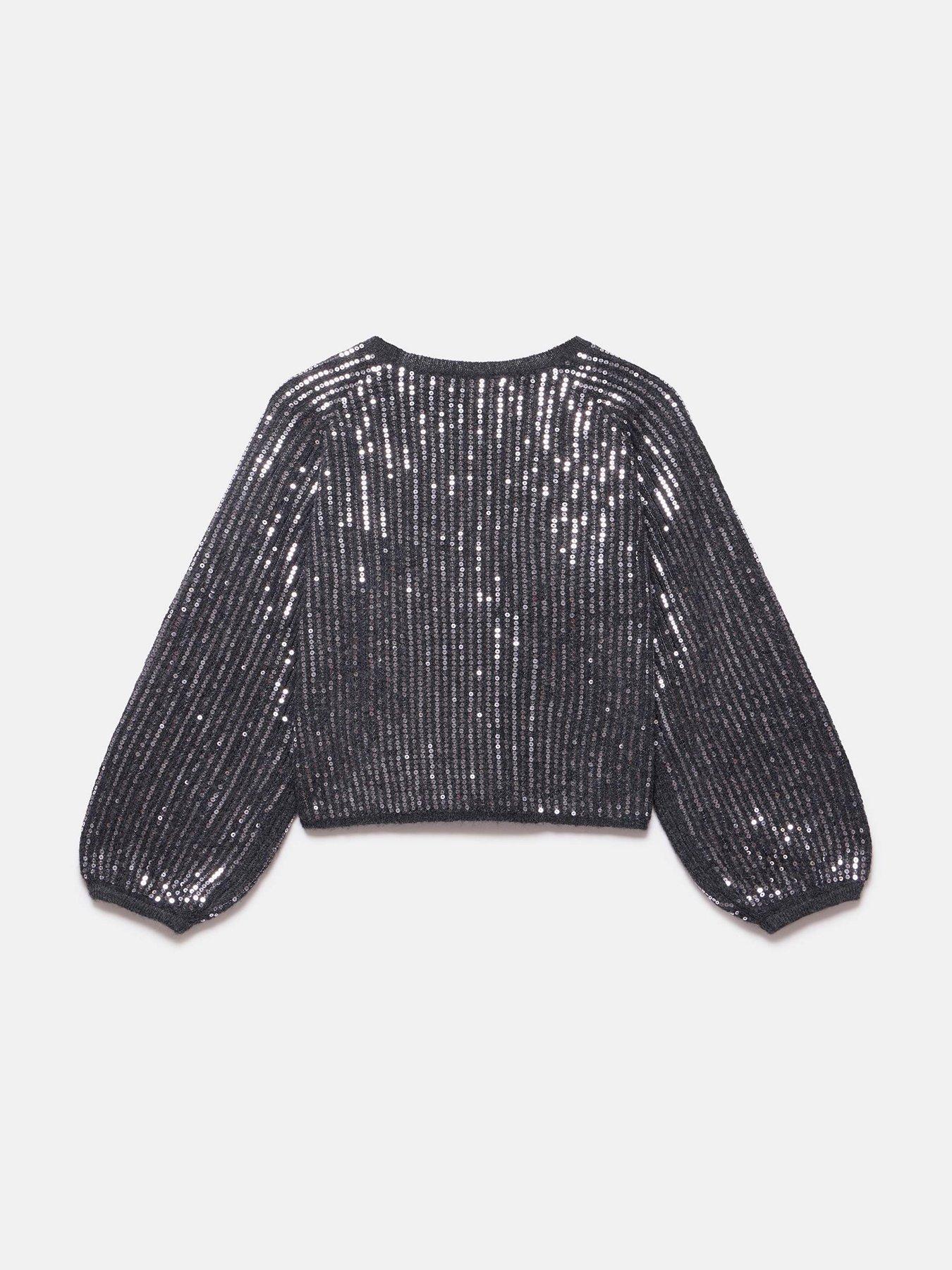 Image 6 of 6 of Mint Velvet Sequin Stripe Jumper - Grey
