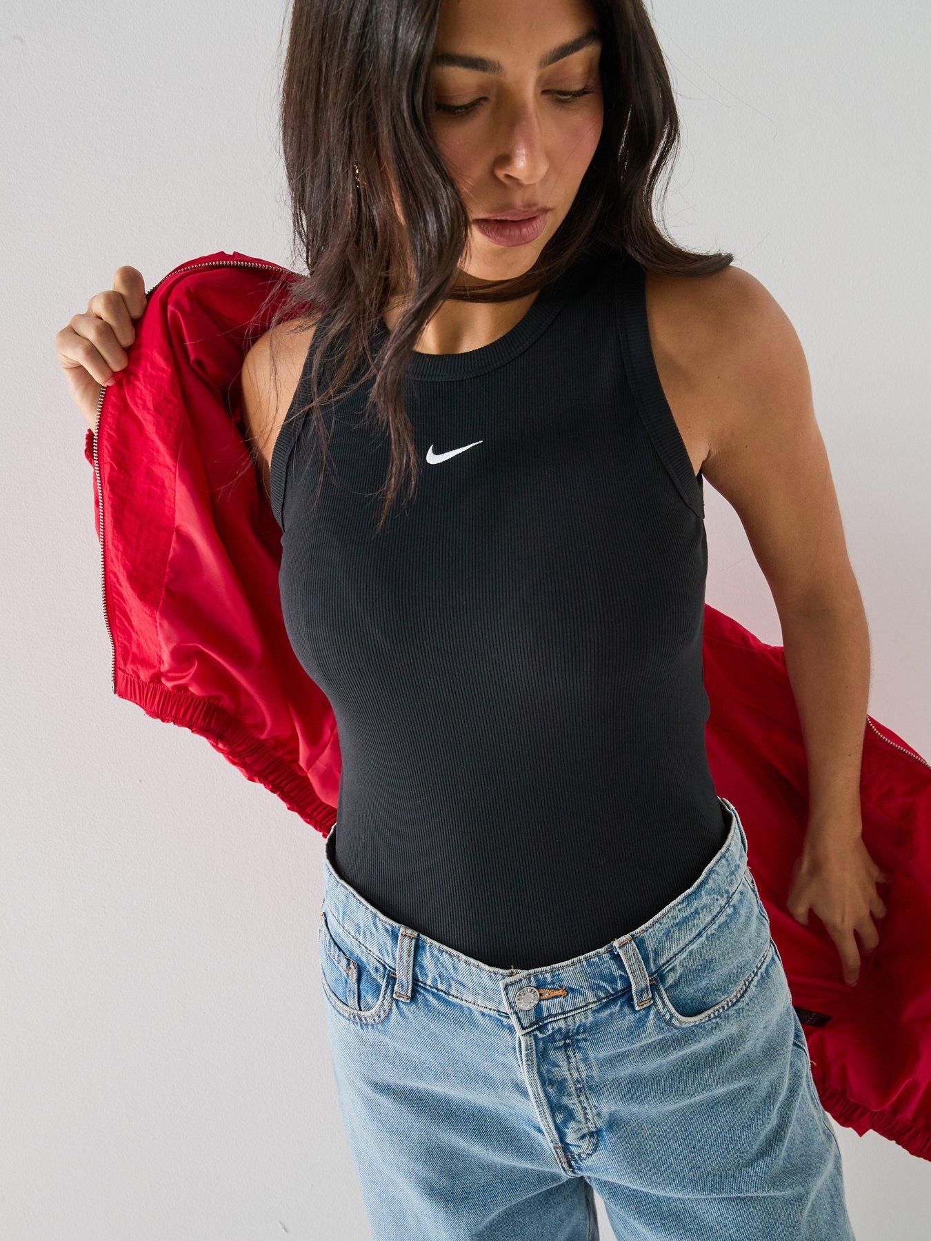 Nike Womens Sportswear Rib Tight Tank, Black/White, Size Xs, Women