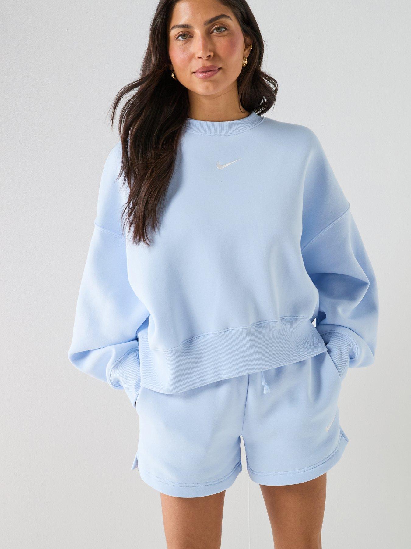 Nike Womens Sportswear Phoenix Fleece Oversized Crew Sweatshirt - Blue