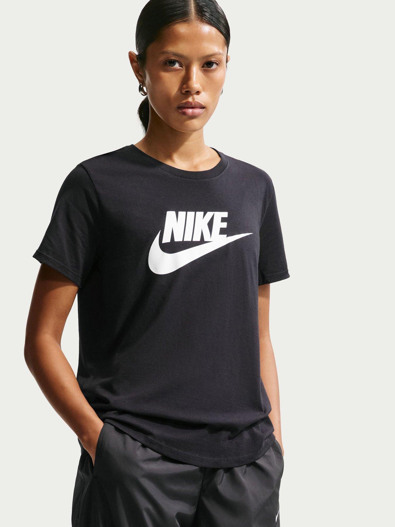Nike Womens Sportswear Club Icon Future Short Sleeve T-Shirt - Black