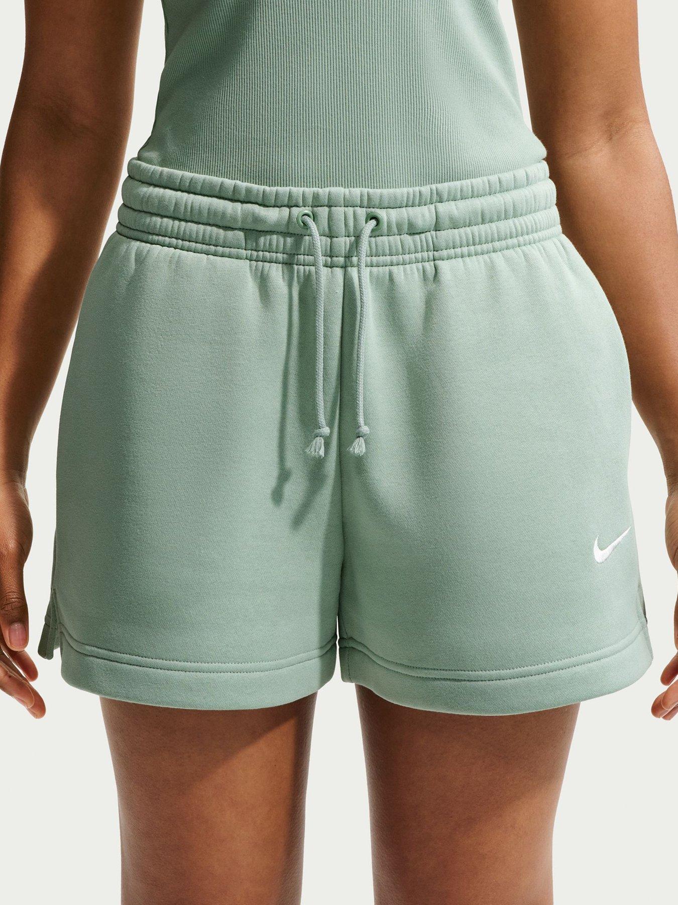 Nike Womens Sportswear Phoenix Fleece Mid Rise 4 Inch Shorts - Green