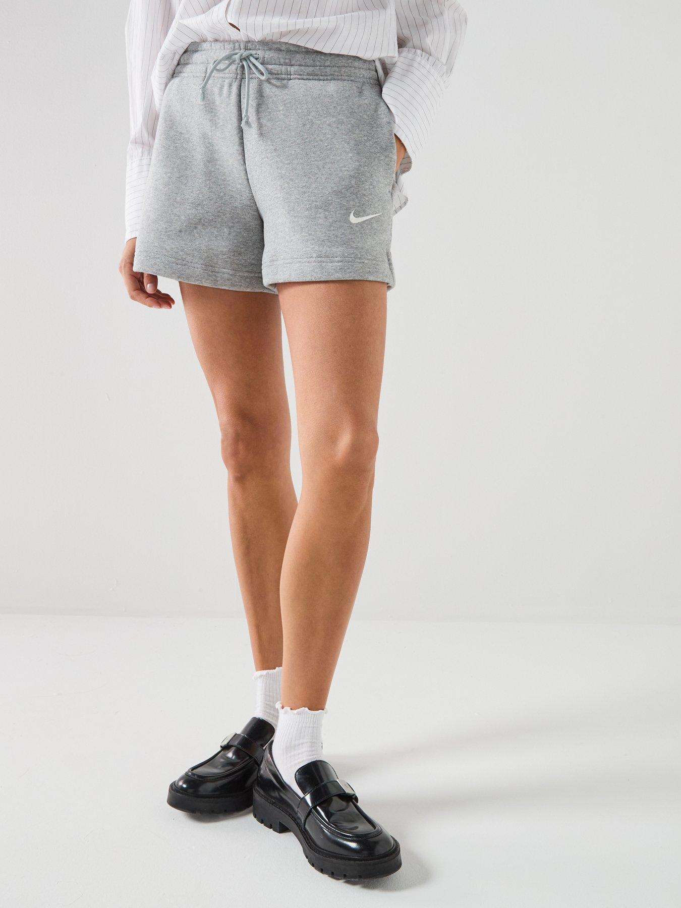 Nike Womens Sportswear Phoenix Fleece Mid Rise 4 Inch Shorts - Grey