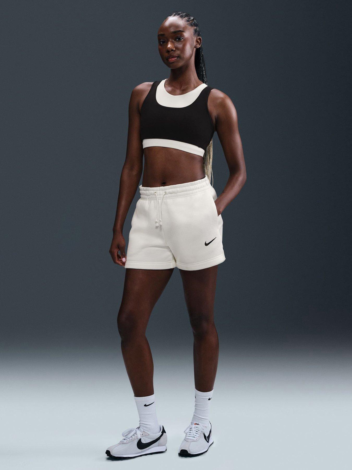 Nike Womens Sportswear Phoenix Fleece Mid Rise 4 Inch Shorts - White