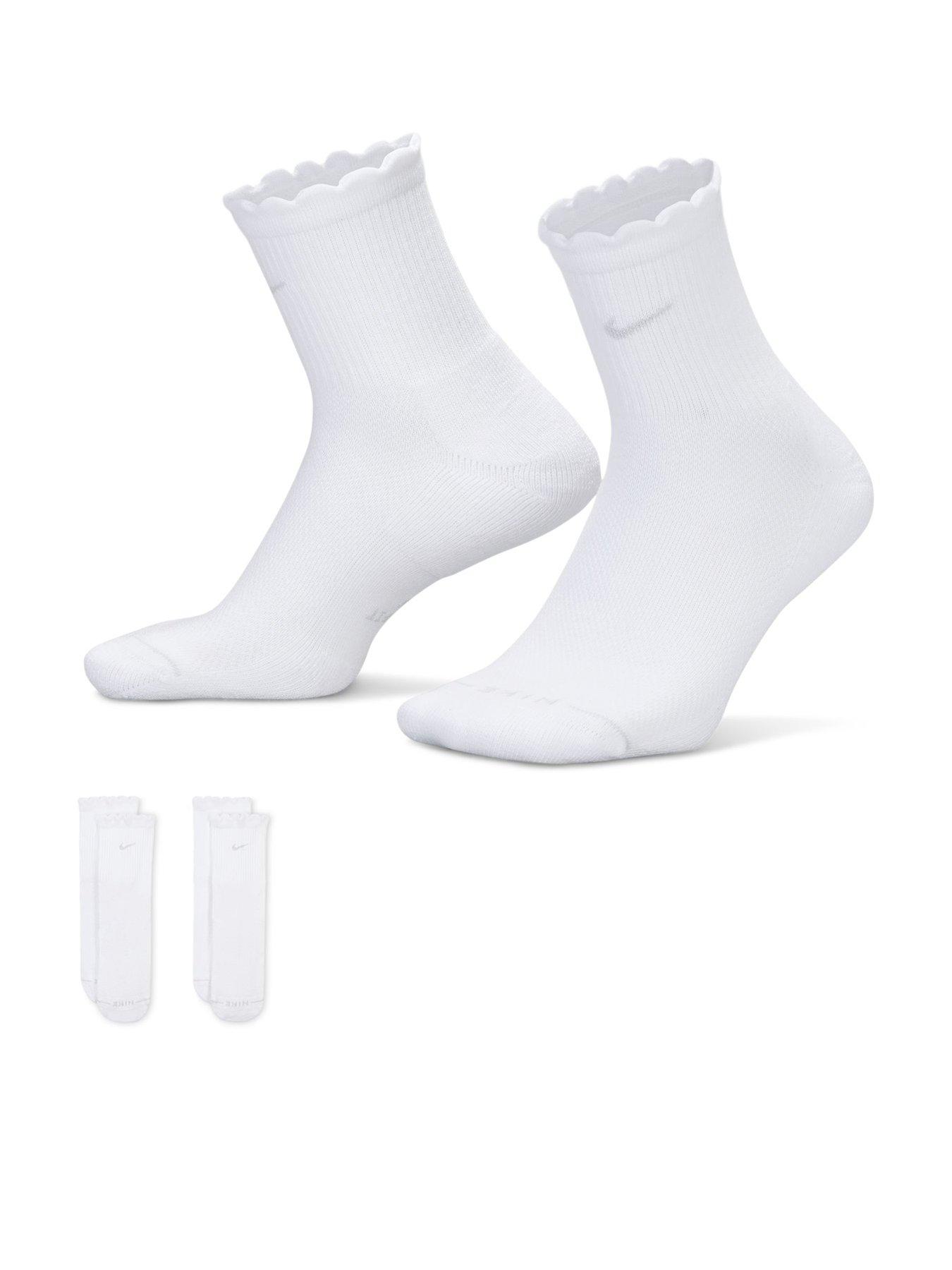 Image 1 of 4 of Nike Womens Everyday Elevated Scalloped Micro Crew Socks 2 Pack - Multi