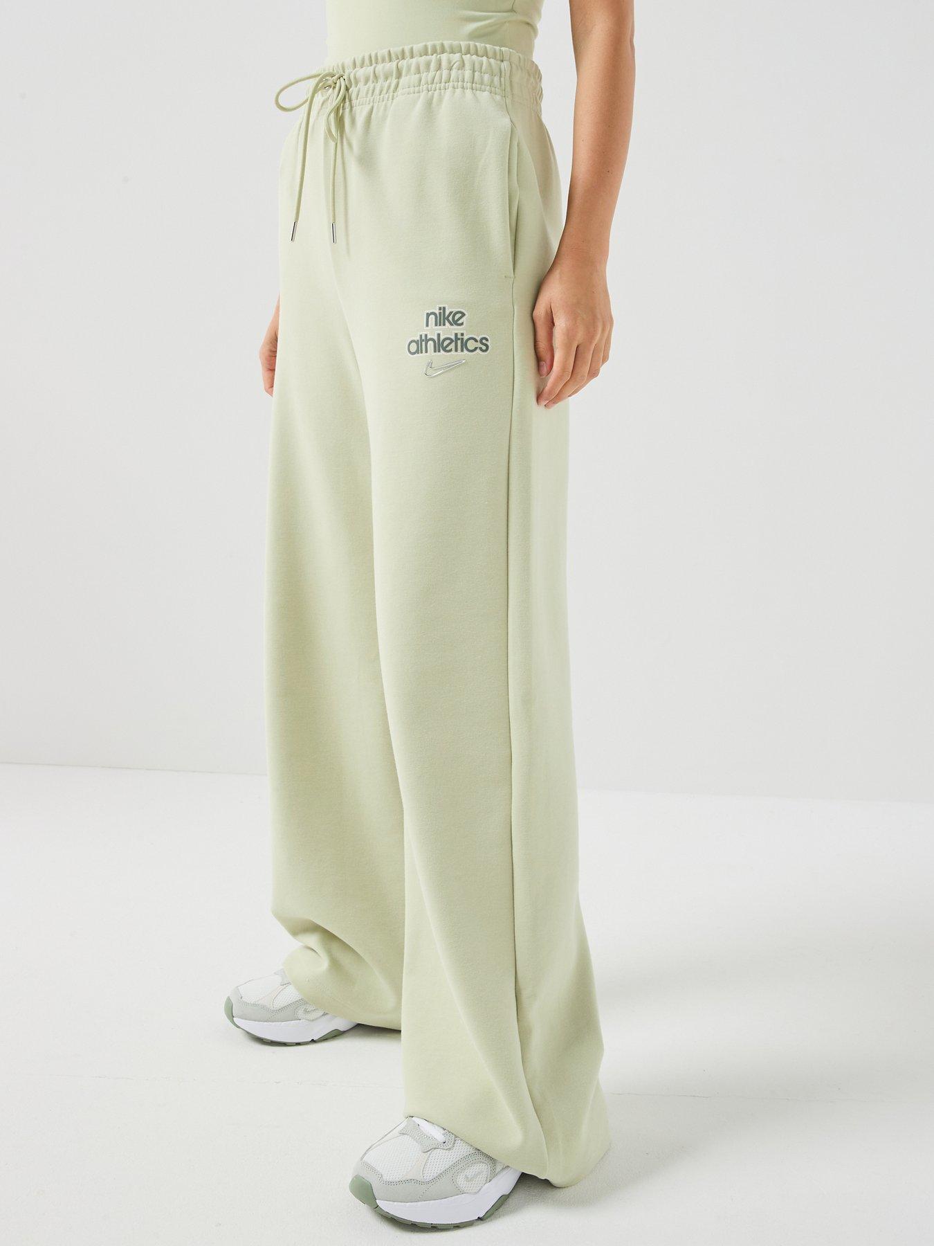 Nike Womens Phoenix Fleece High Rise Wide Leg Pants, Olive Aura, Size Xl, Women