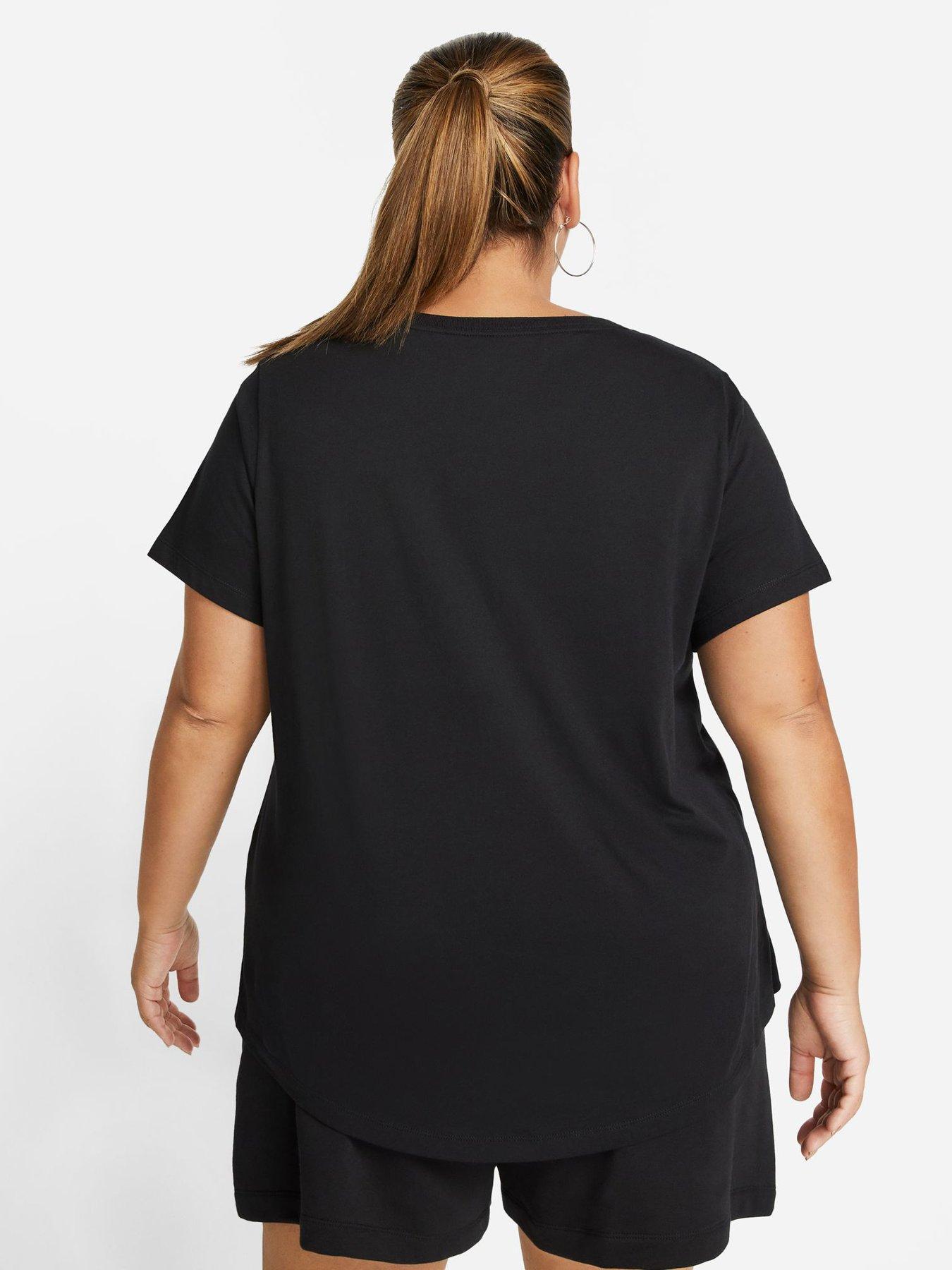 Image 2 of 5 of Nike Womens Sportswear Club Plus Short Sleeve T-Shirt - Black
