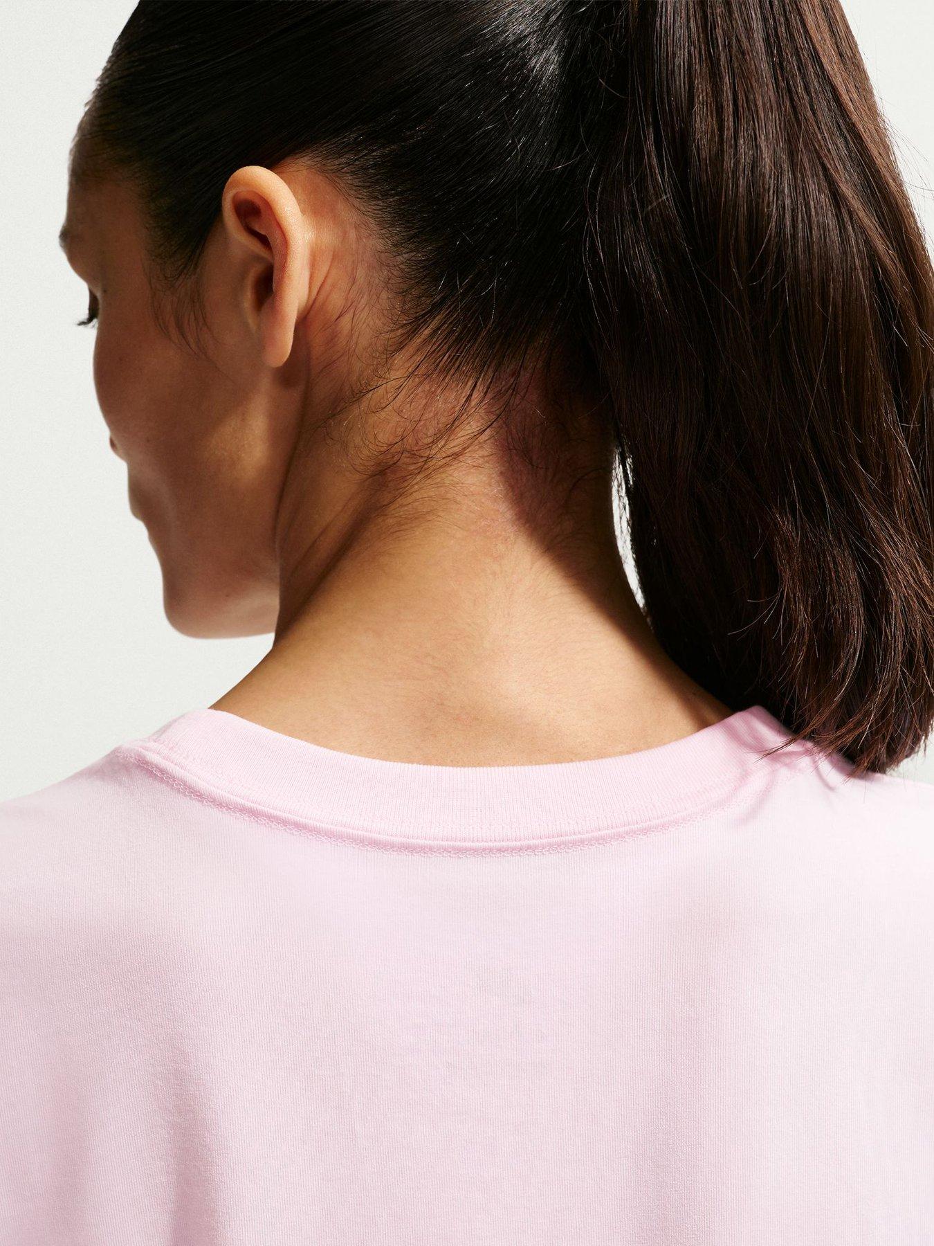 Image 5 of 5 of Nike Womens Sportswear Chill Knit Modern Crop Tomato T-Shirt - Pink