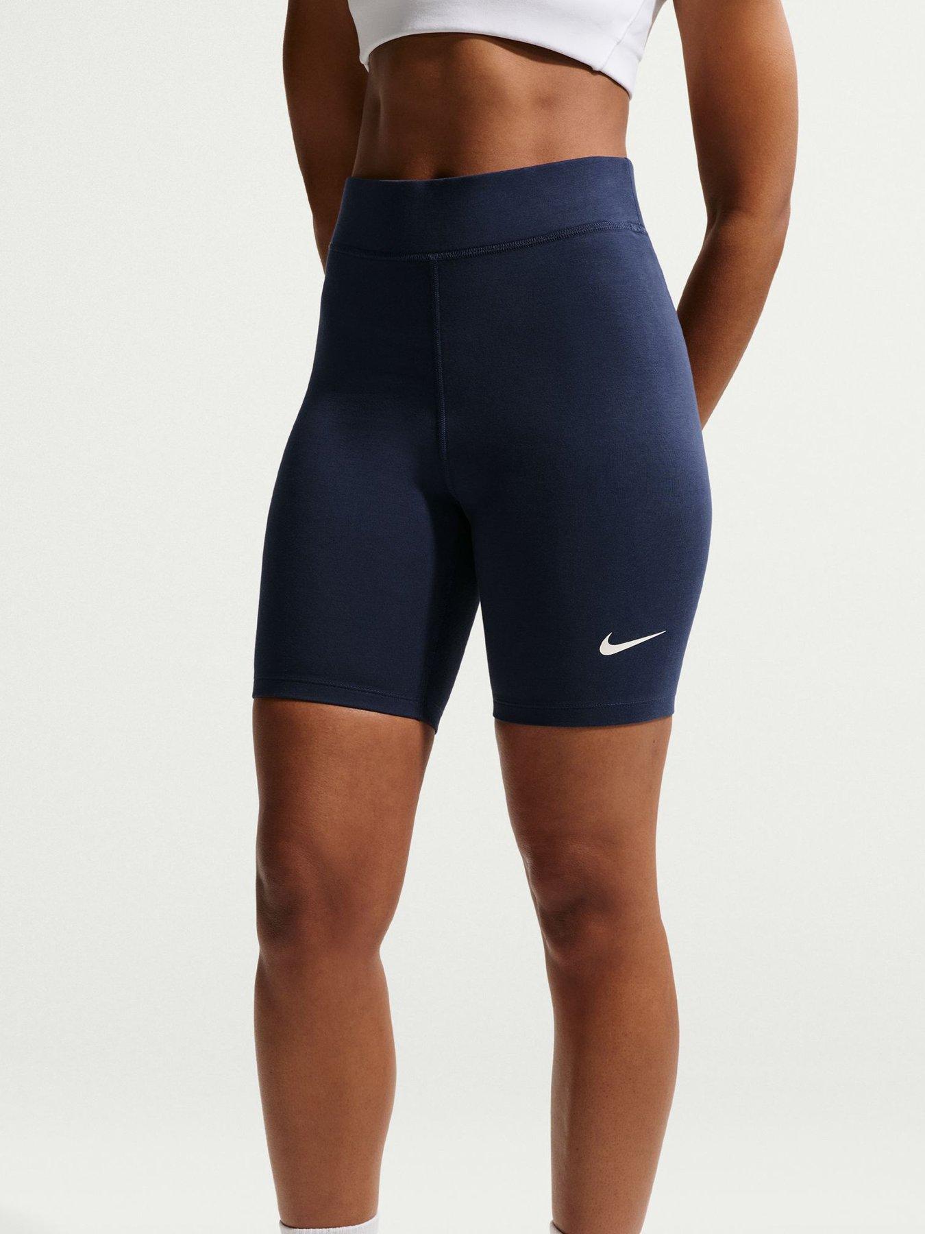 Nike Womens Sportswear Classic High Rise 8 Inch Shorts - Navy