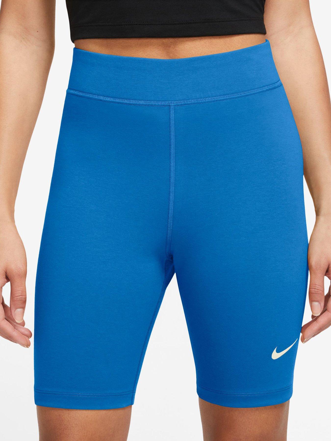 Nike Womens Sportswear Classic High Rise 8 Inch Shorts - Blue