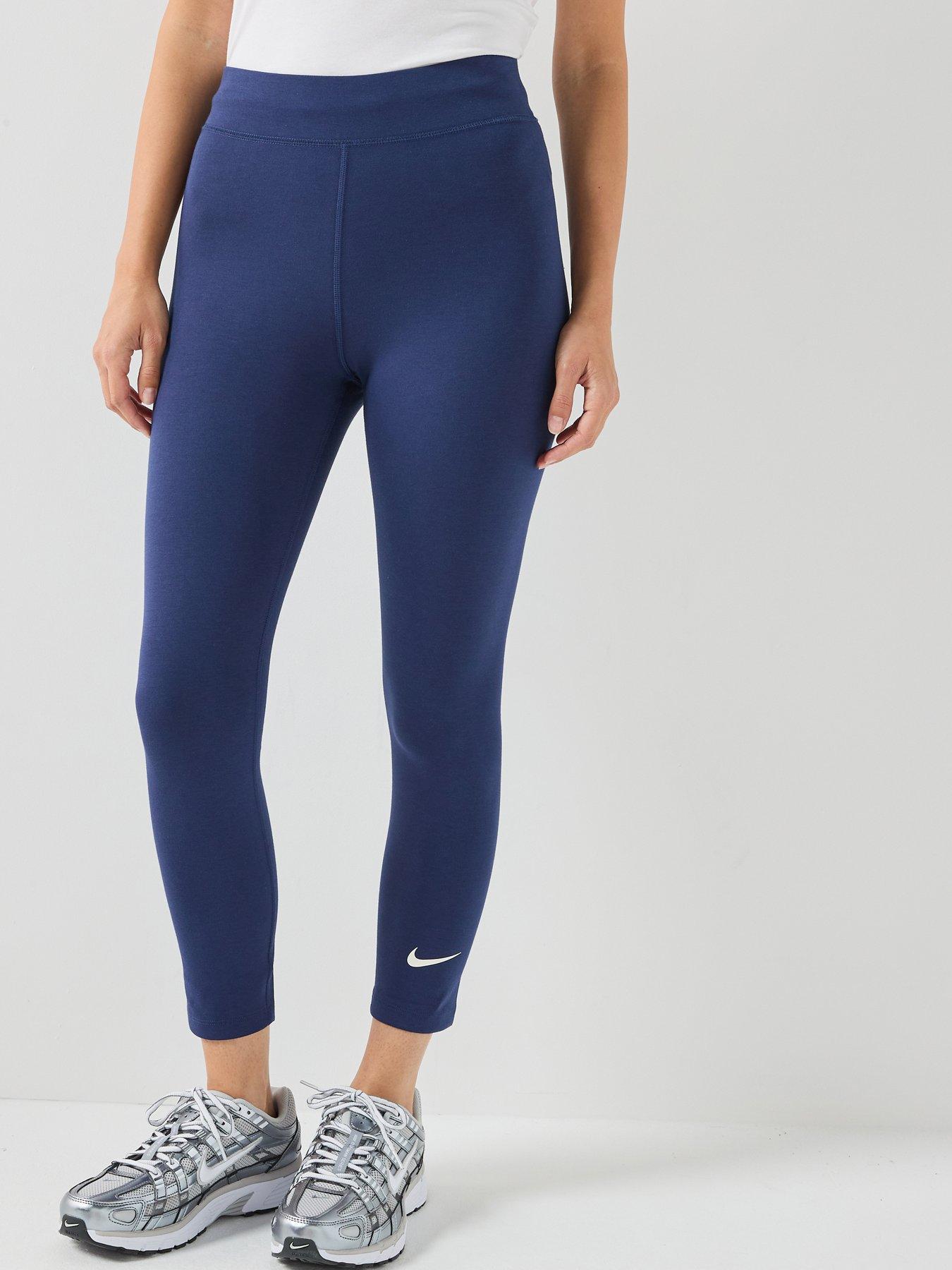 Nike Womens Sportswear Classic High Rise 7/8 Tights, Midnight Navy/Sail, Size Xs, Women