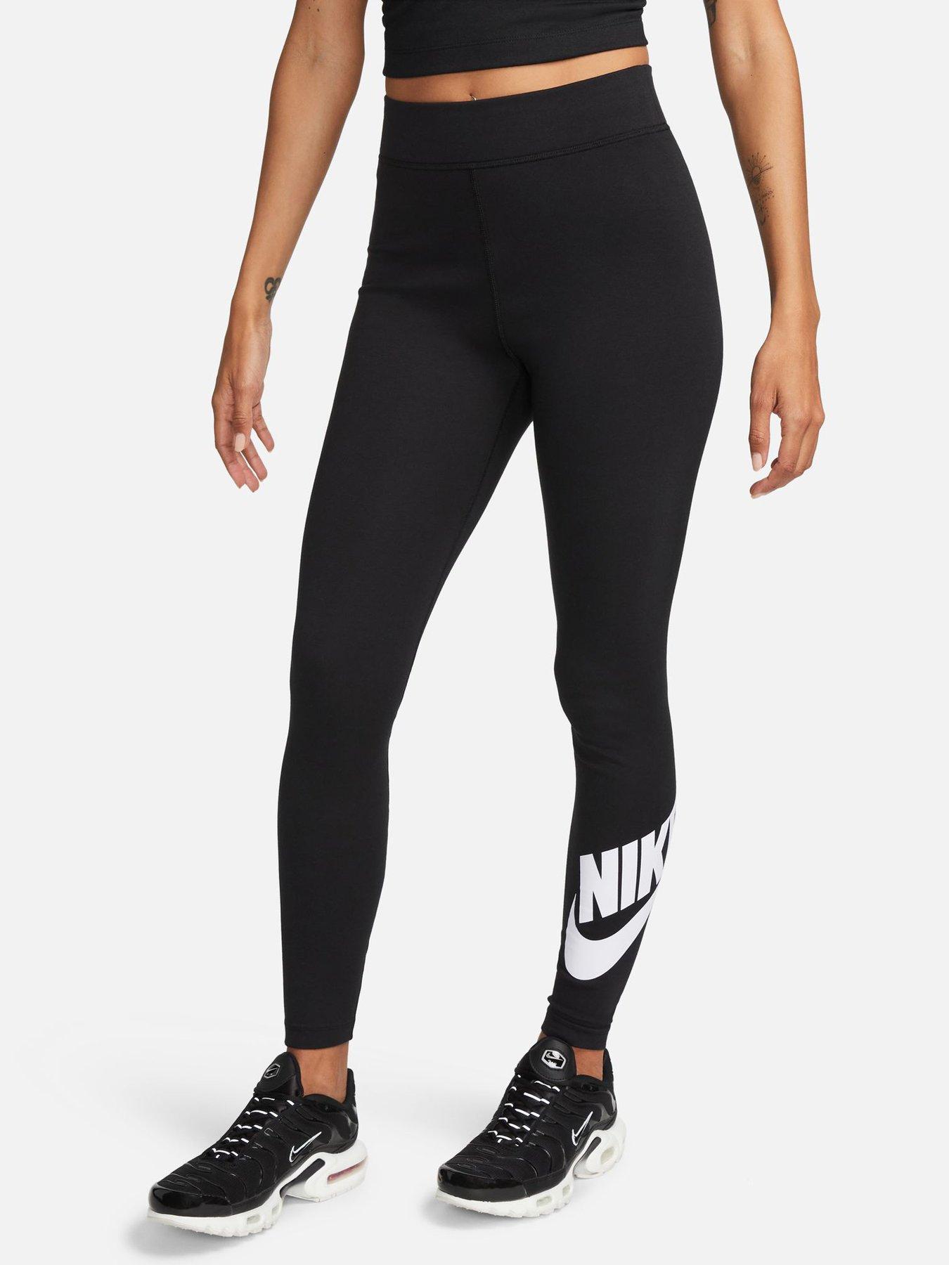 Nike Womens Sportswear Classic Graphic High Rise Tights - Black
