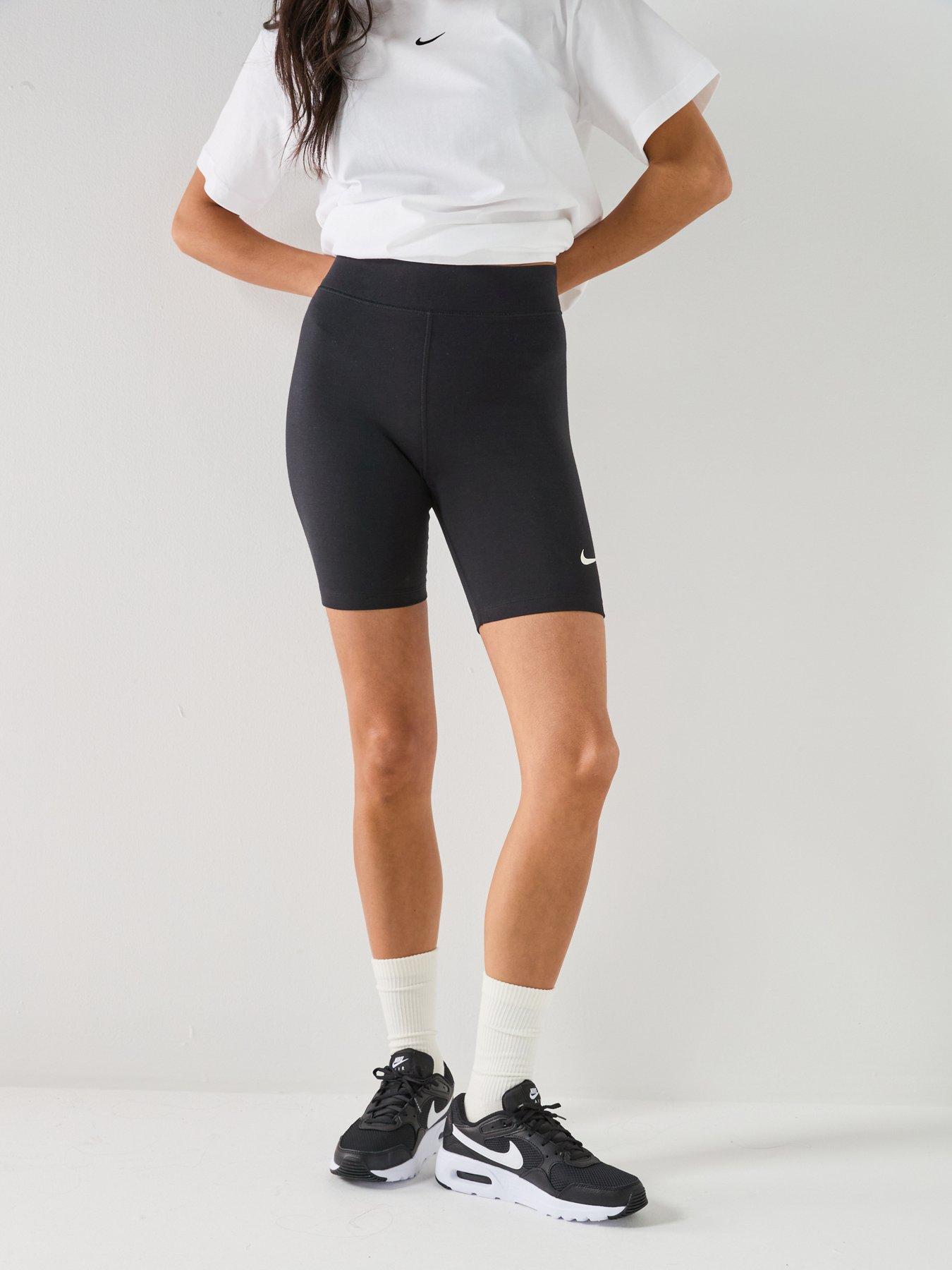 Nike Womens Sportswear Classic High Rise 8 Inch Shorts, Black/Sail, Size Xs, Women