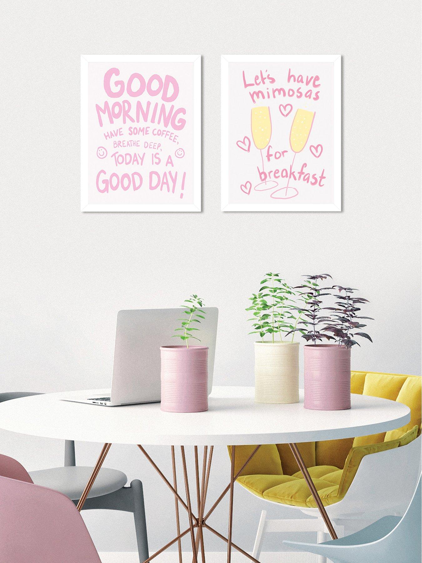 The Art Group Set Of 2 Framed Art Athene Fritsch (cheerful Start  &  Morning Mimosas) 33x43cm