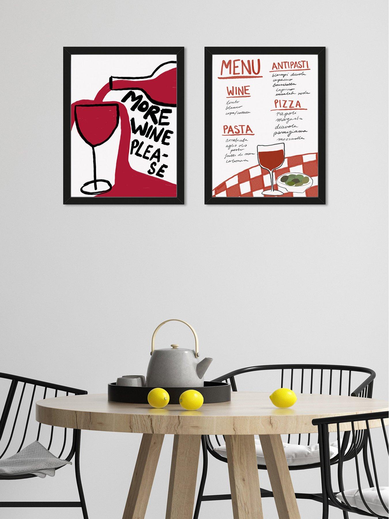 The Art Group Set Of 2 Framed Art Athene Fritsch (pouring Passion & Italian Cuisine Delight) 33x43cm