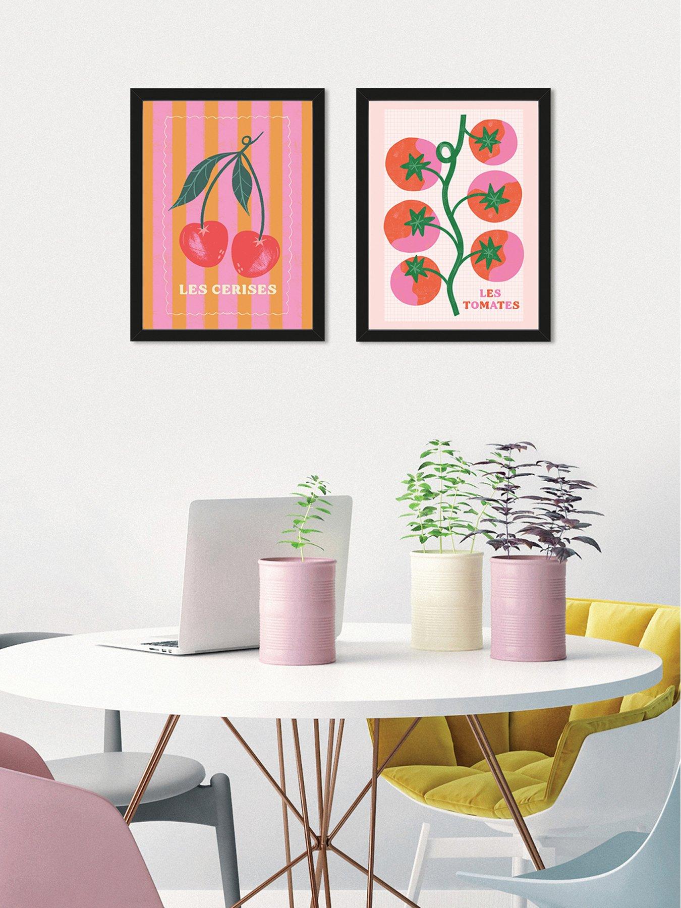 The Art Group Set Of 2 Framed Art  Melissa Donne (les Cerises & Les Tomates) 33x43cm