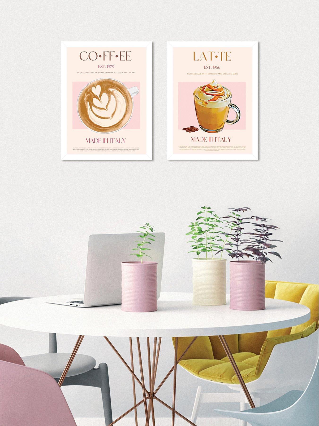 The Art Group Set Of 2 Framed Art Nazma Khokhar (italian Coffee  &  Creamy Latte Delight) 33x43cm